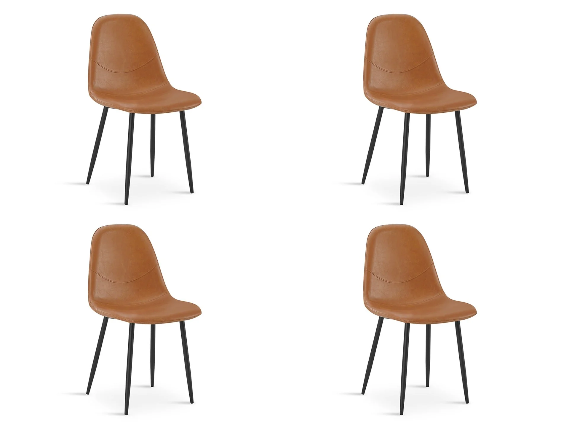 Matthew PU Leather Dining Chair - Set of 4 - Orange - Image 4