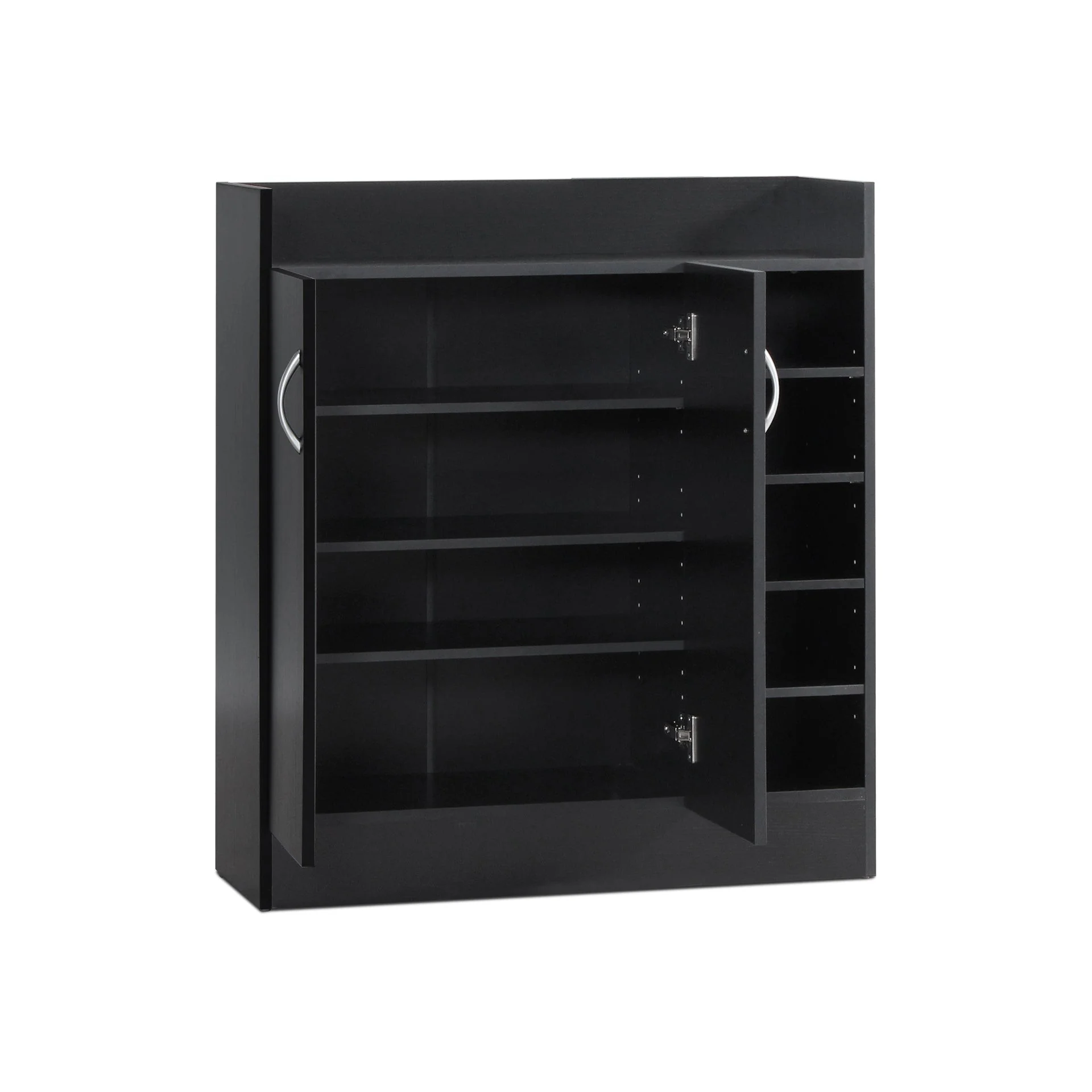 Maui 2 Door Shoe Cabinet Storage Rack - Black