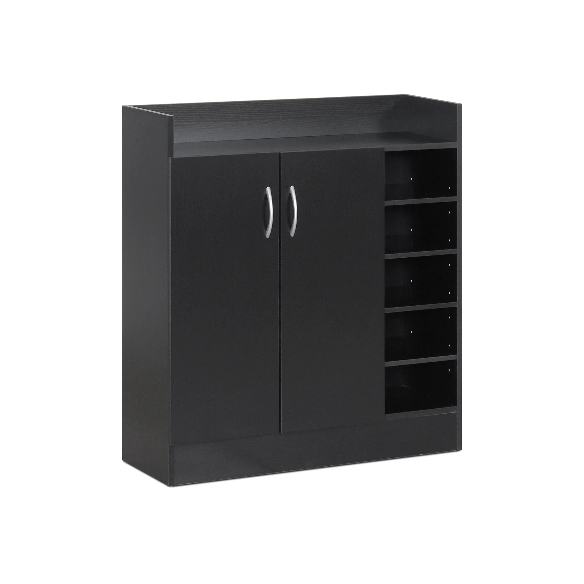Maui 2 Door Shoe Cabinet Storage Rack - Black - Image 5