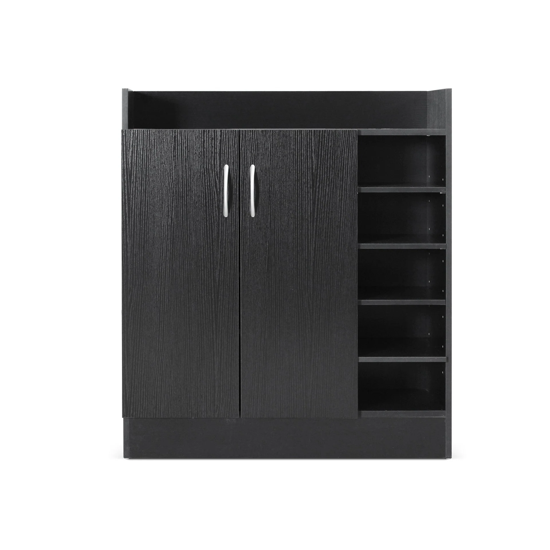 Maui 2 Door Shoe Cabinet Storage Rack - Black - Image 7