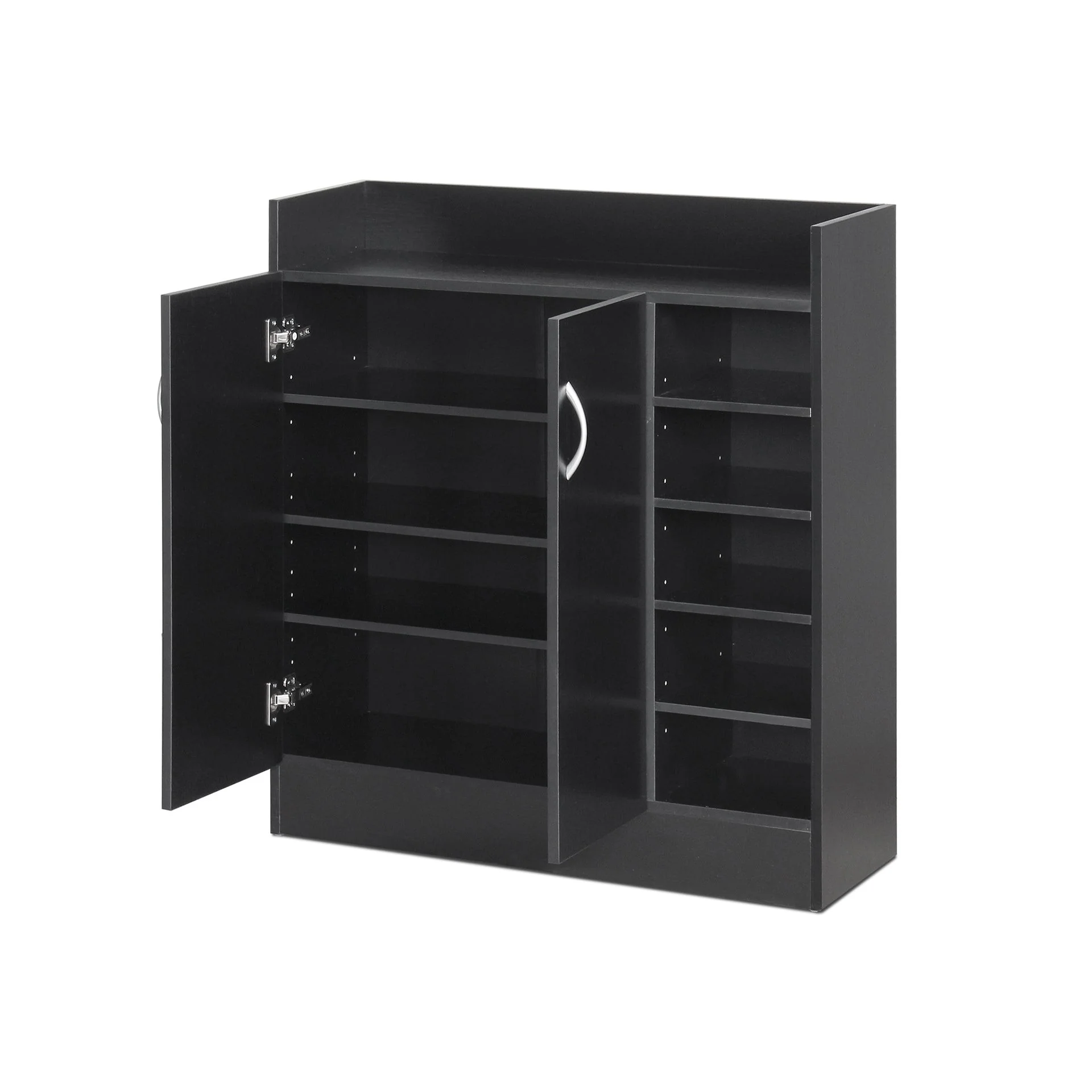Maui 2 Door Shoe Cabinet Storage Rack - Black - Image 9