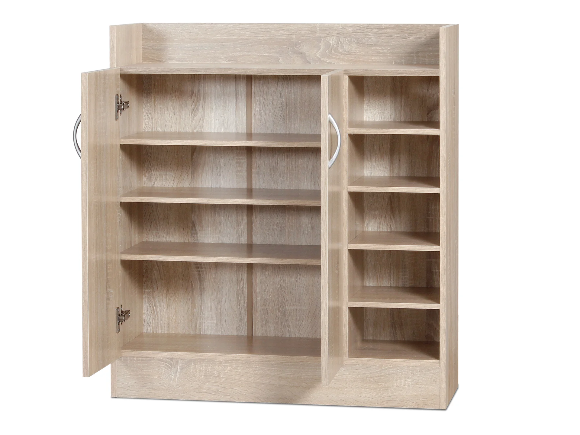 Maui 2 Door Shoe Cabinet Storage Rack - Oak - Image 5