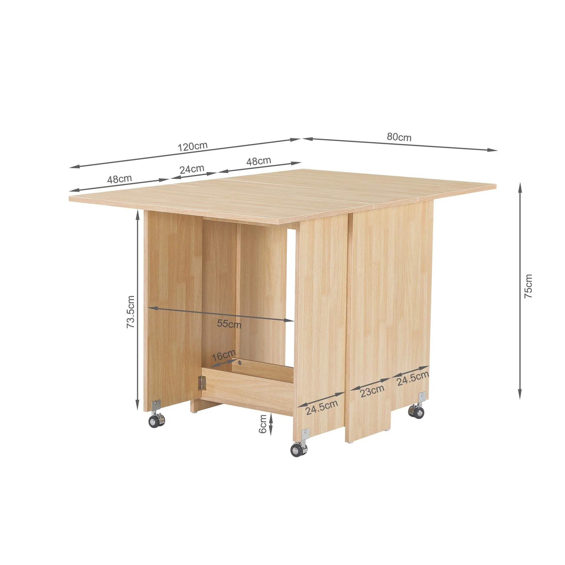 Maverick Foldable Dining Table - Light Oak - Image 13