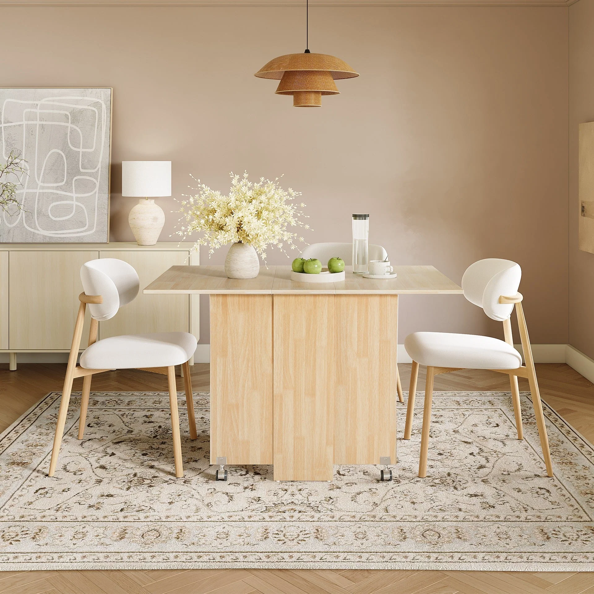 Maverick Foldable Dining Table - Light Oak - Image 3