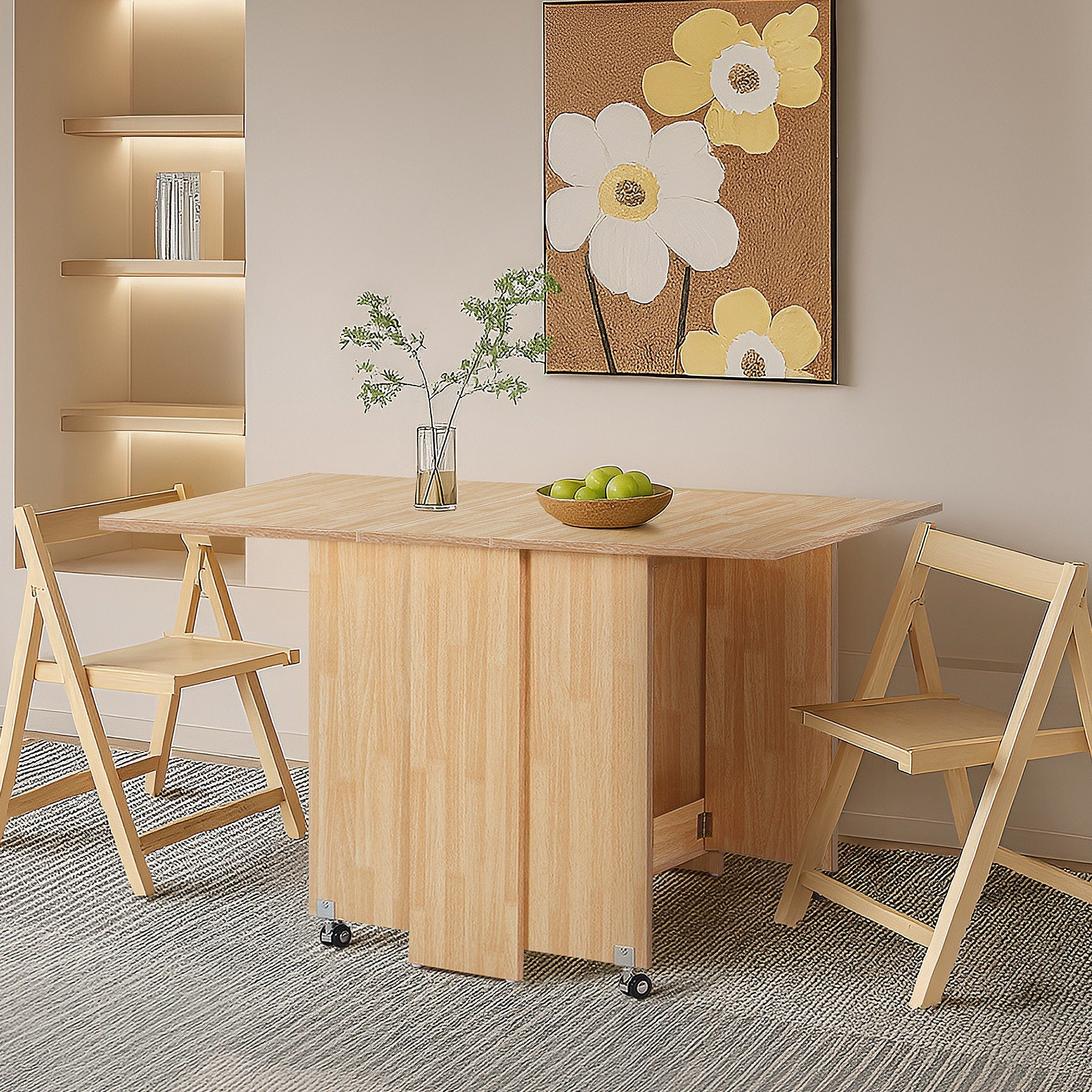 Maverick Foldable Dining Table - Light Oak - Image 4