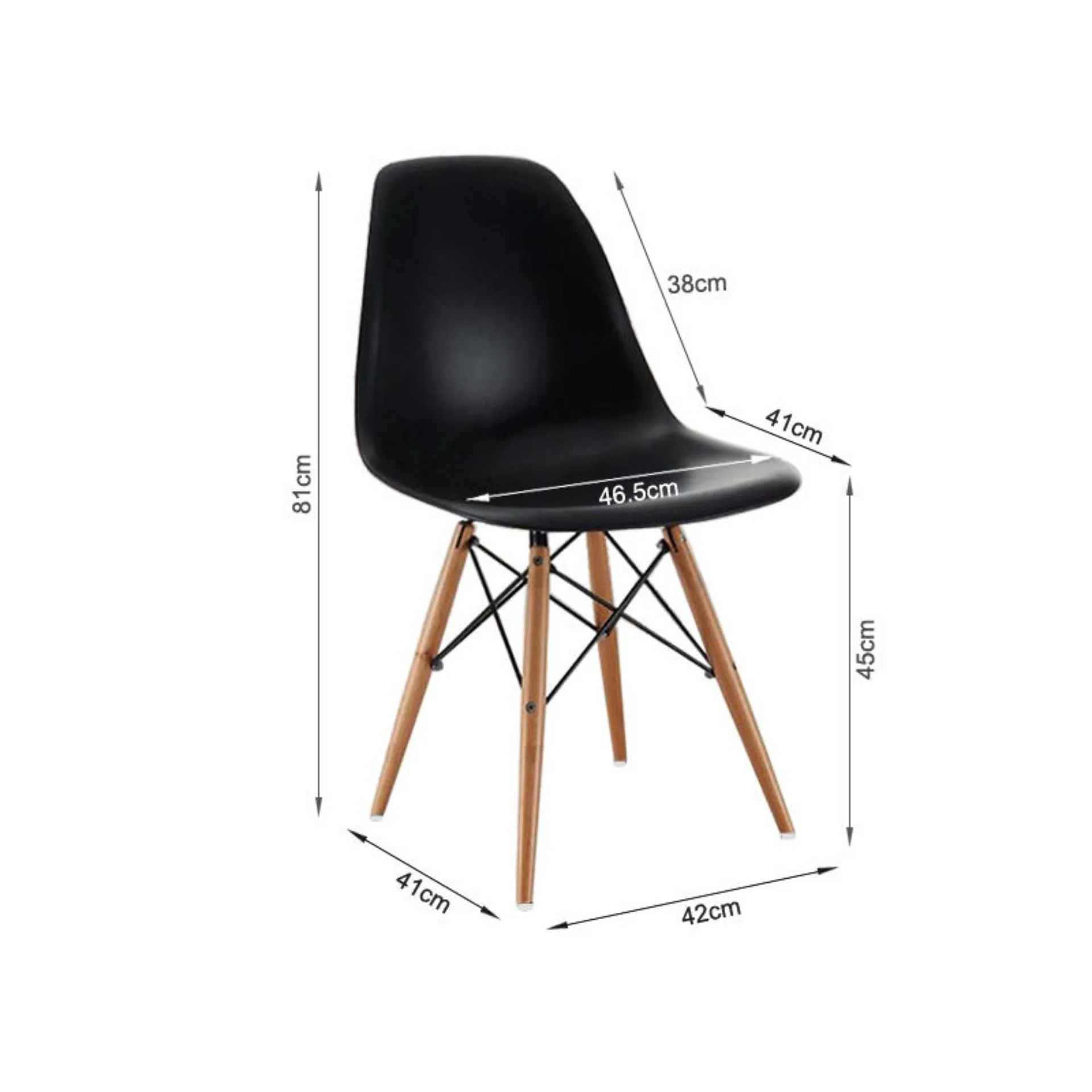 Maya Dining Chair Eiffel Tower Replica - Set of 4 - Black - Image 10