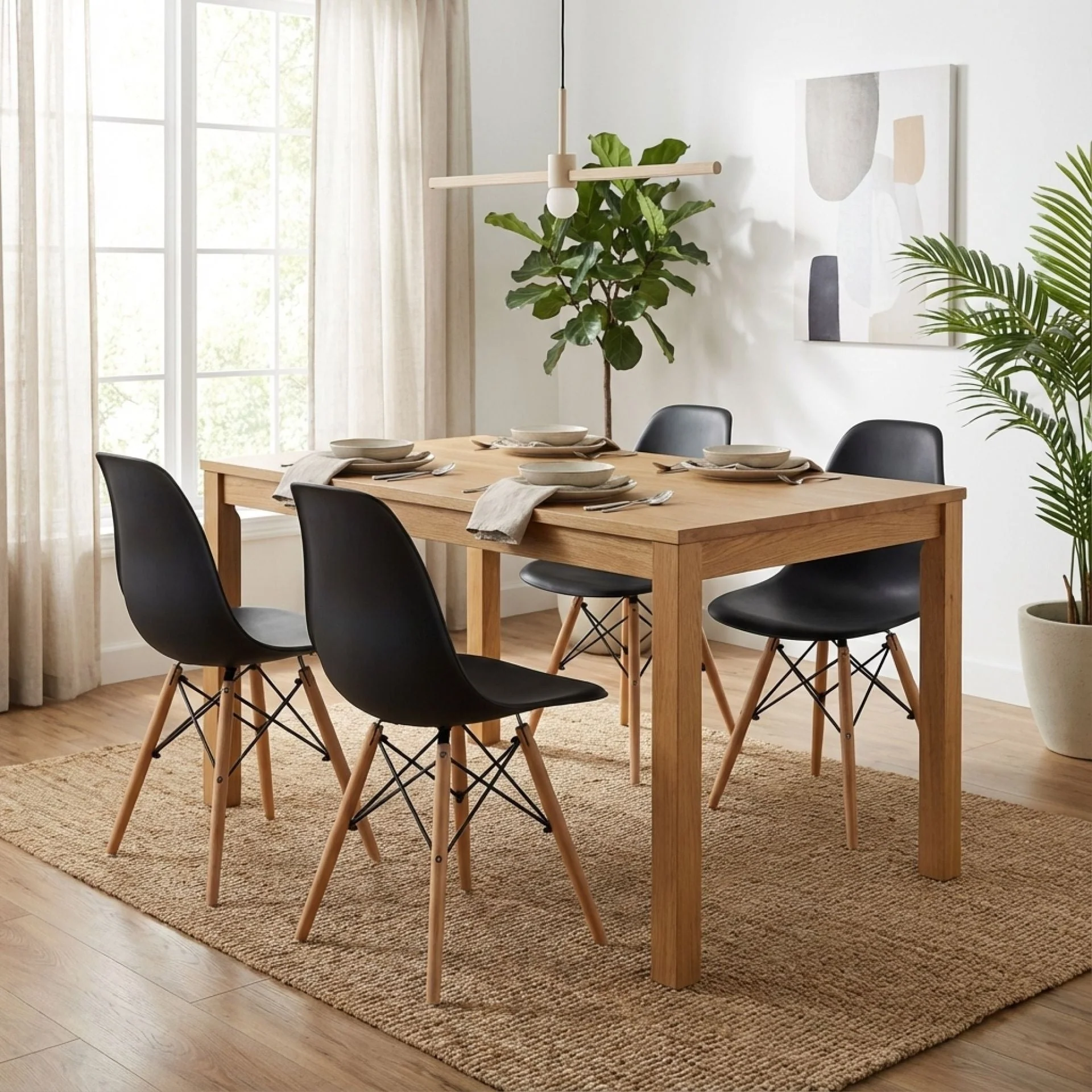 Maya Dining Chair Eiffel Tower Replica - Set of 4 - Black - Image 6
