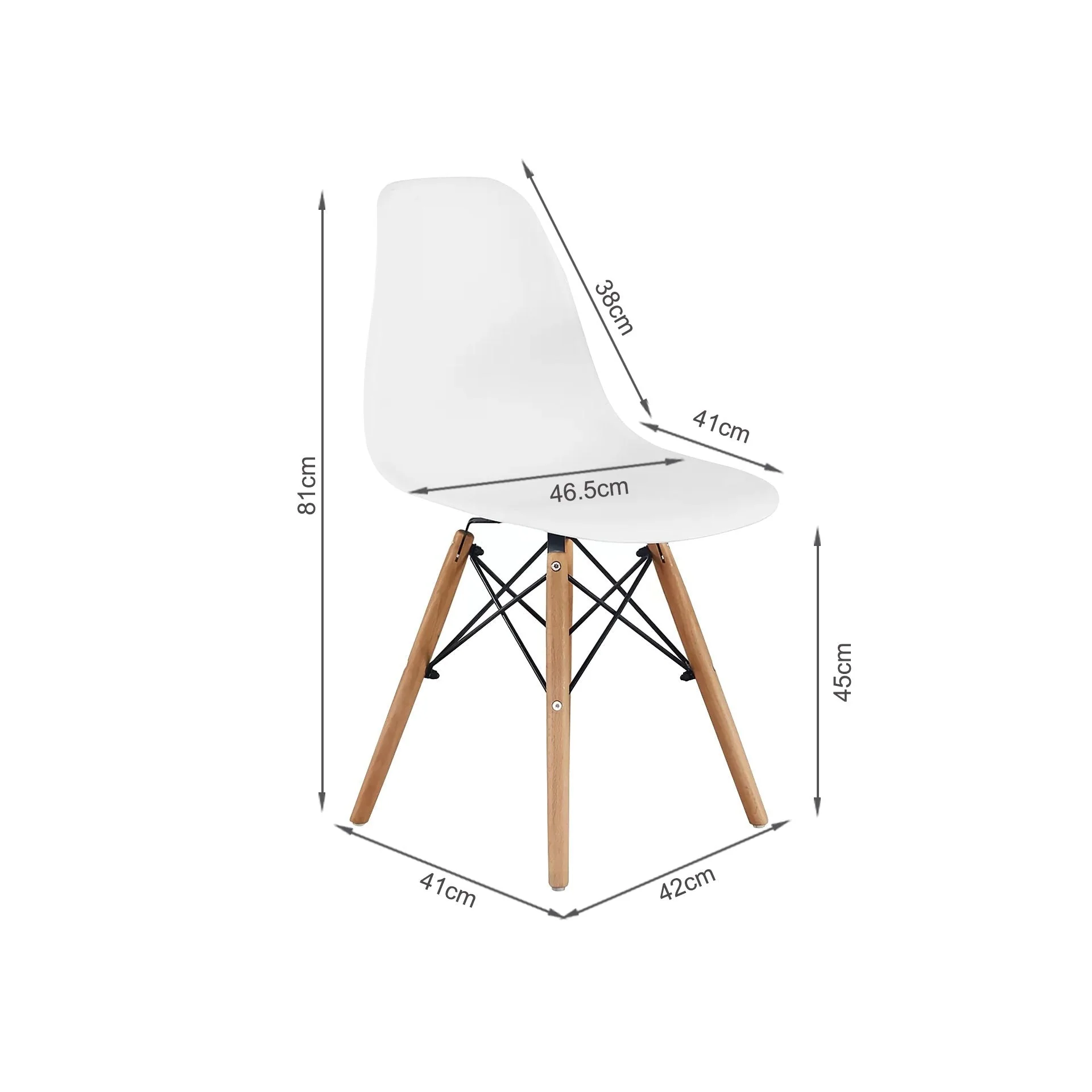 Maya Dining Chair Eiffel Tower Replica - Set of 4 - White - Image 15