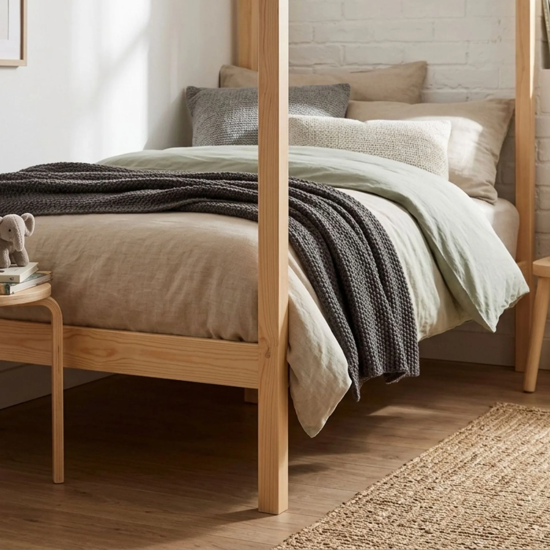 Mayon Single Wooden House Bed Frame - Oak - Image 5