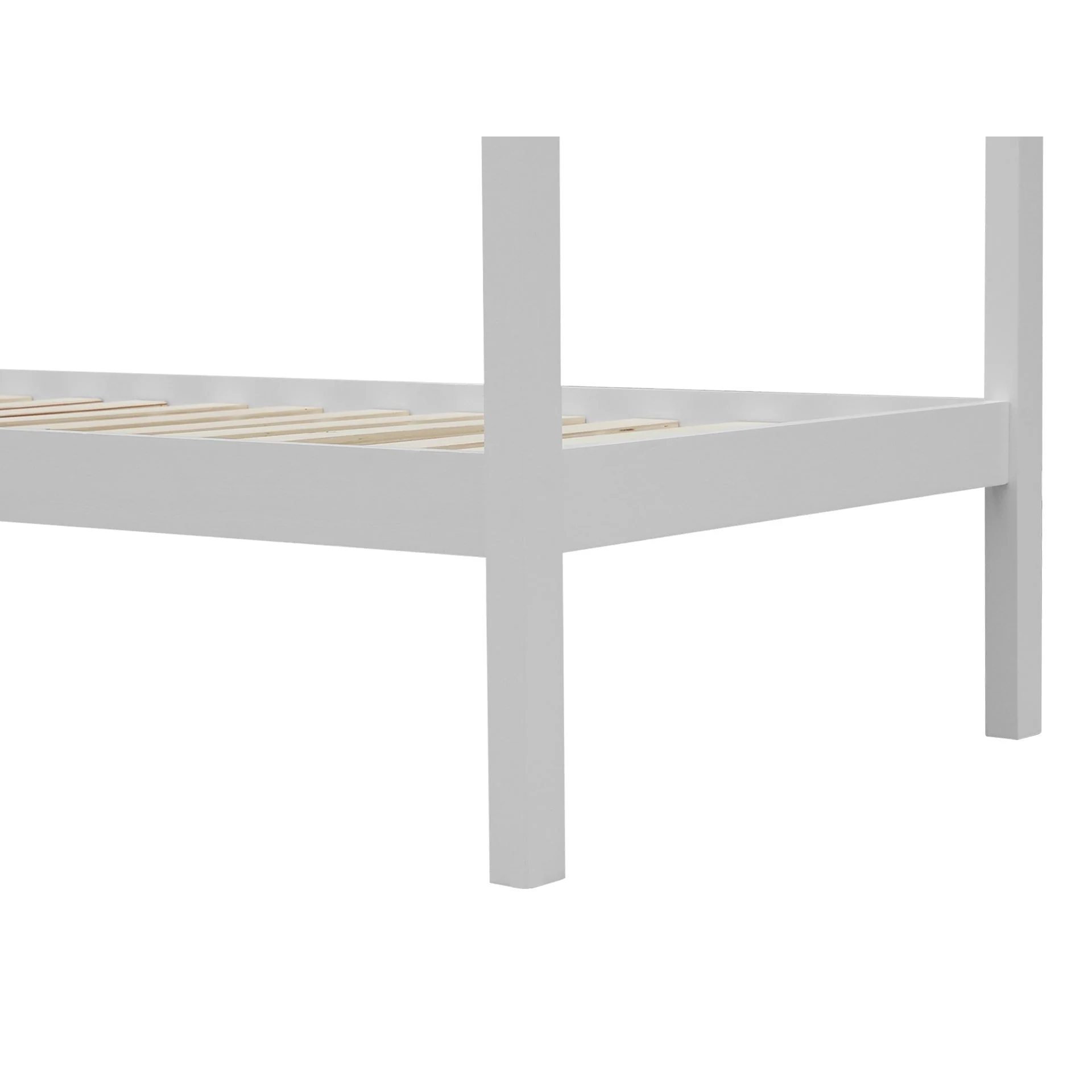 Mayon Single Wooden House Bed Frame - White - Image 11