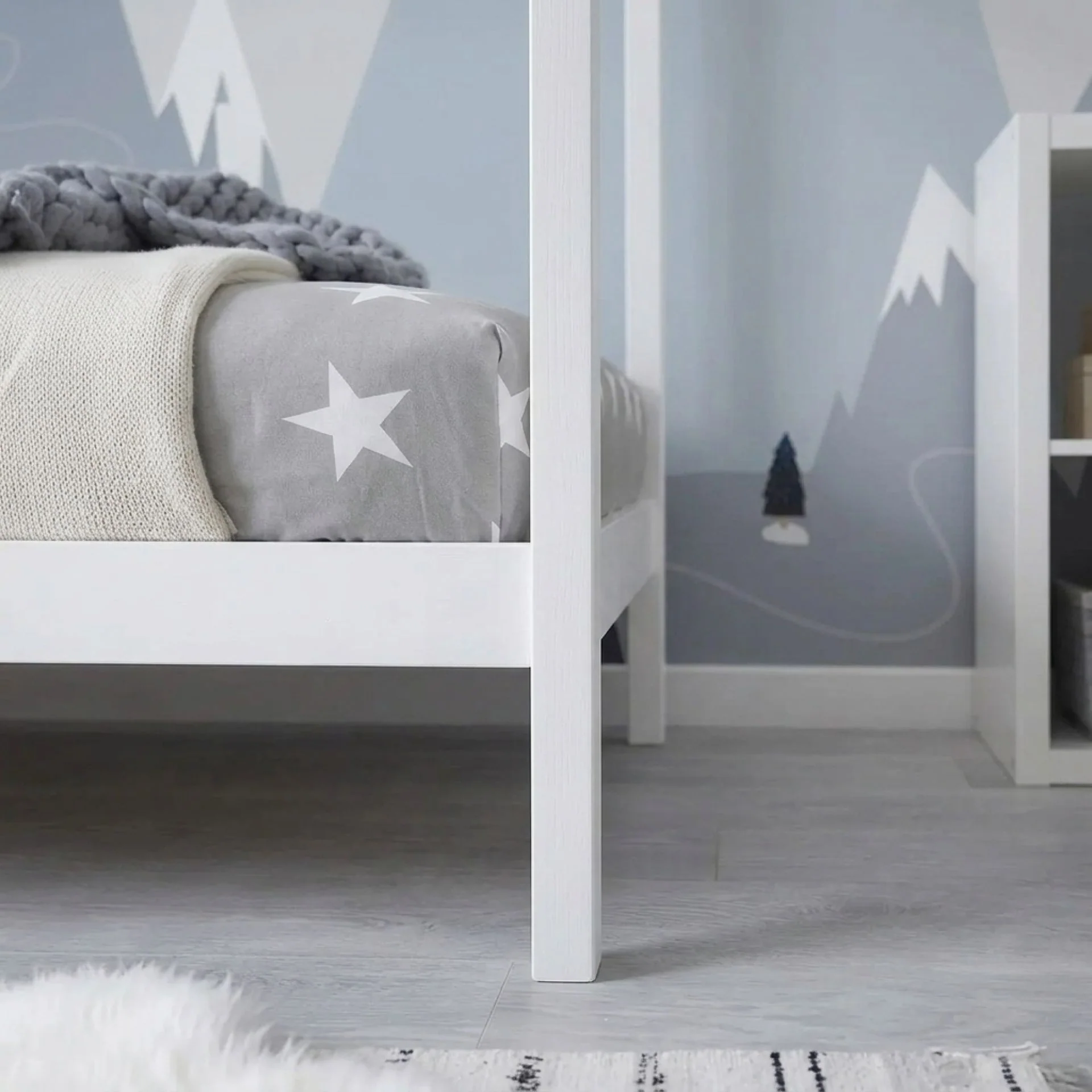 Mayon Single Wooden House Bed Frame - White - Image 6