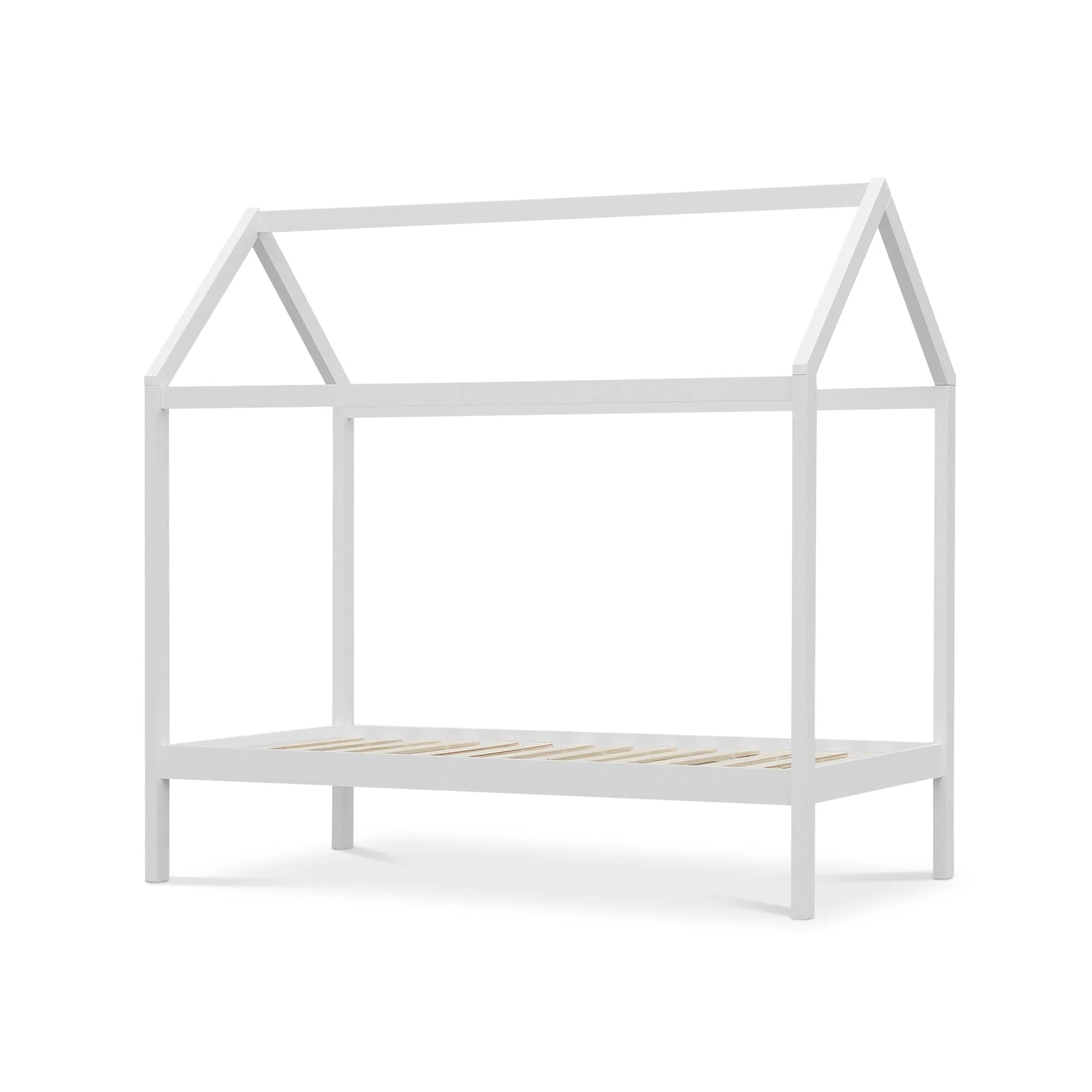 Mayon Single Wooden House Bed Frame - White - Image 7