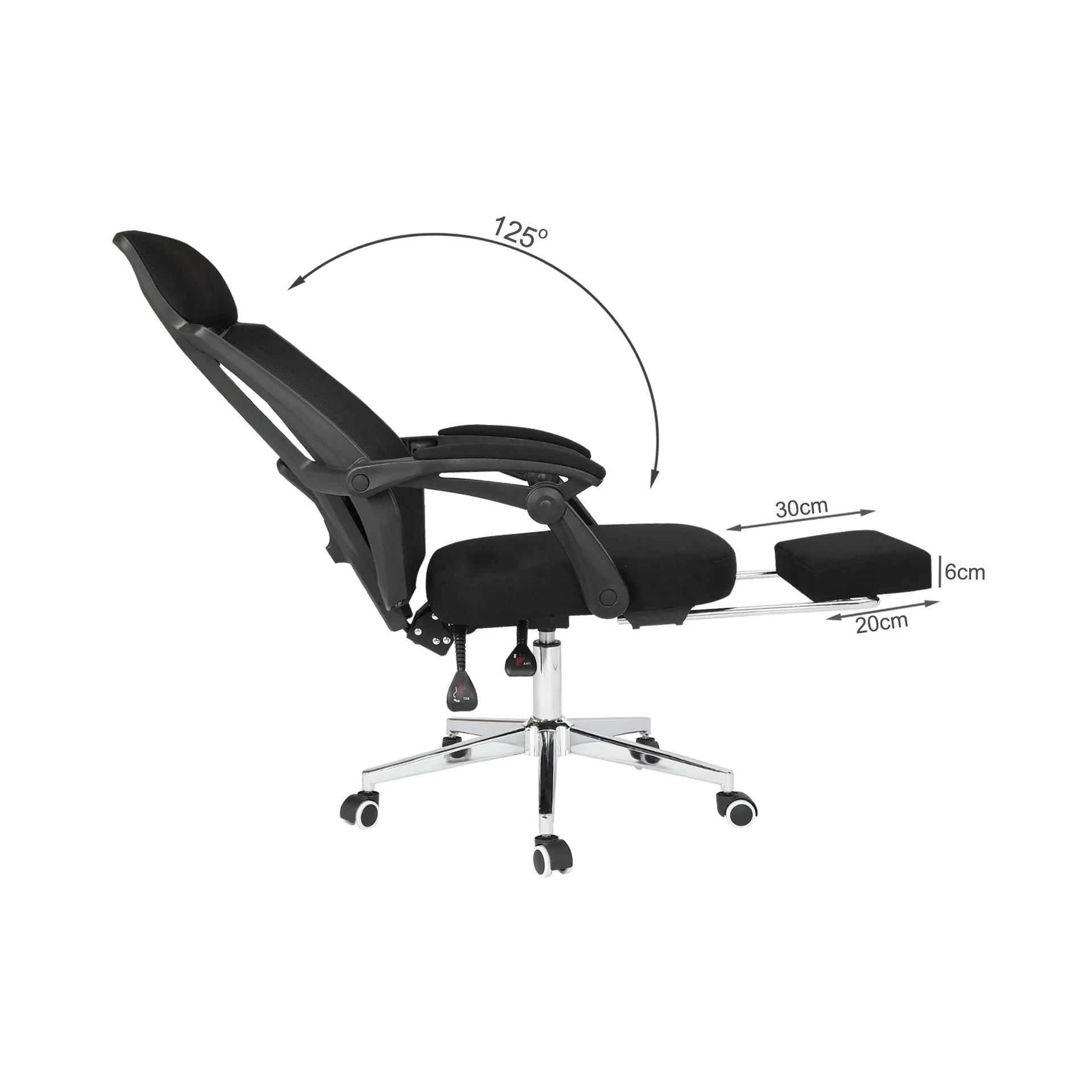 Melissa Office Chair with Footrest - Black - Image 14