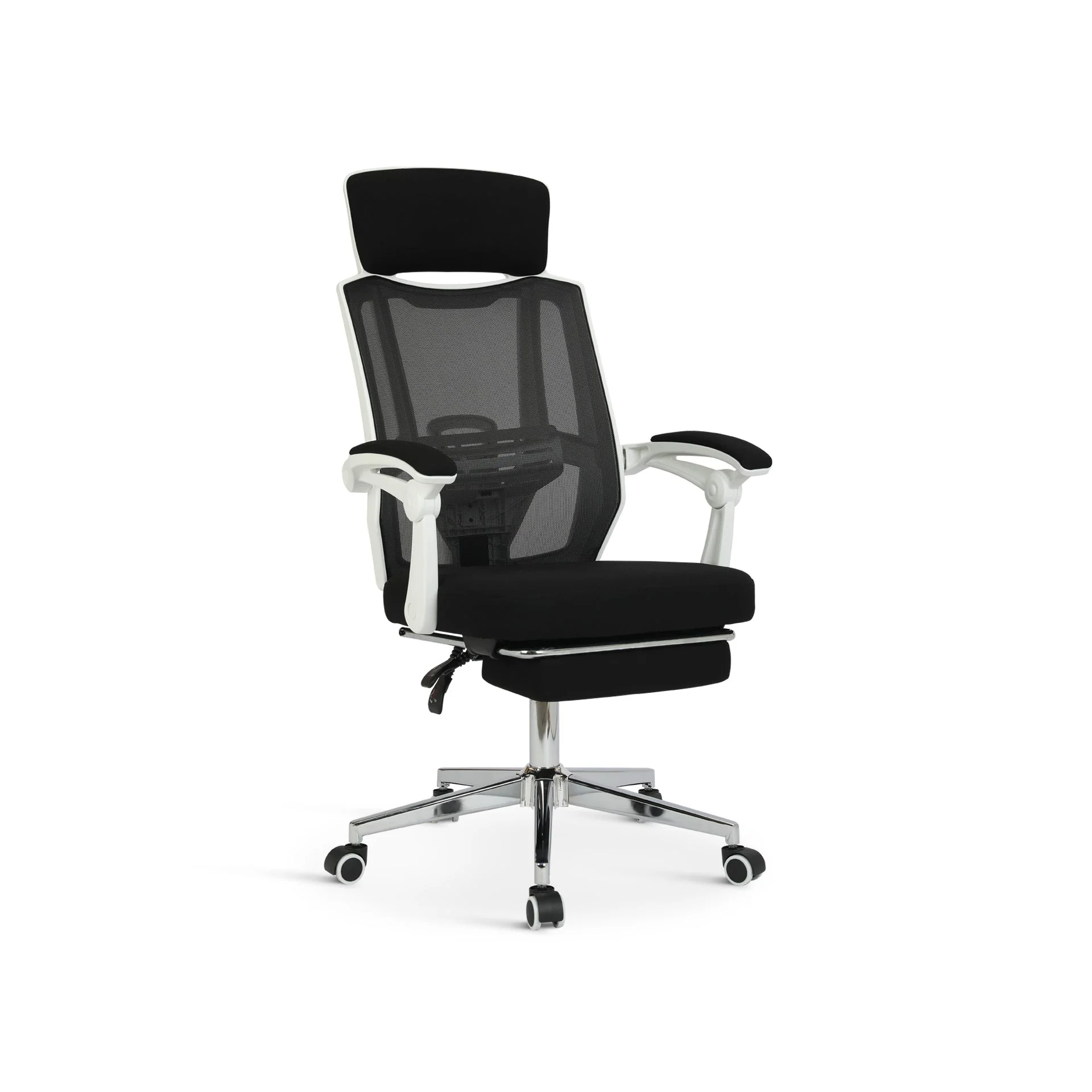 Melissa Office Chair with Footrest - Black + White - Image 5