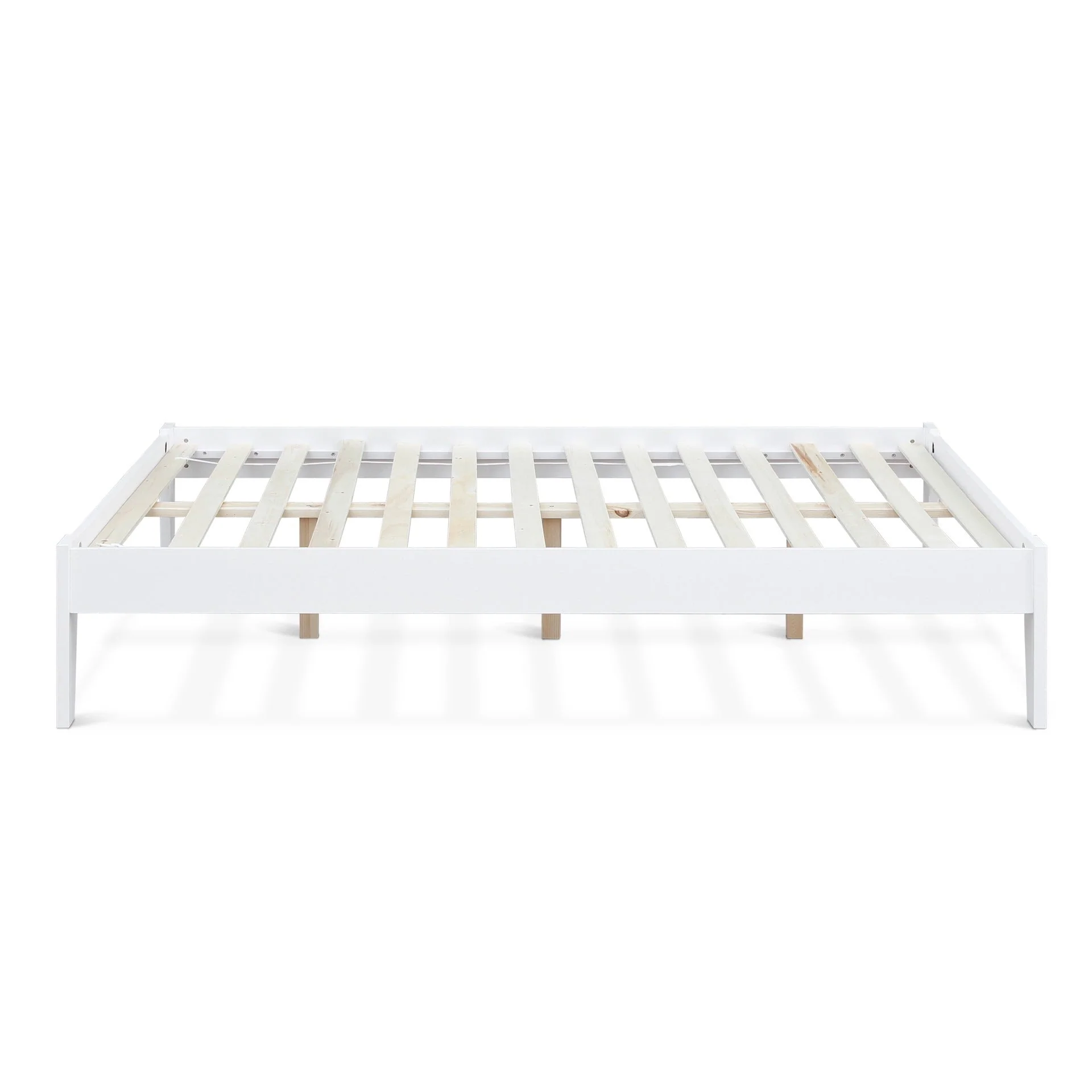 Meri Double Wooden Bed Frame - White - Image 7