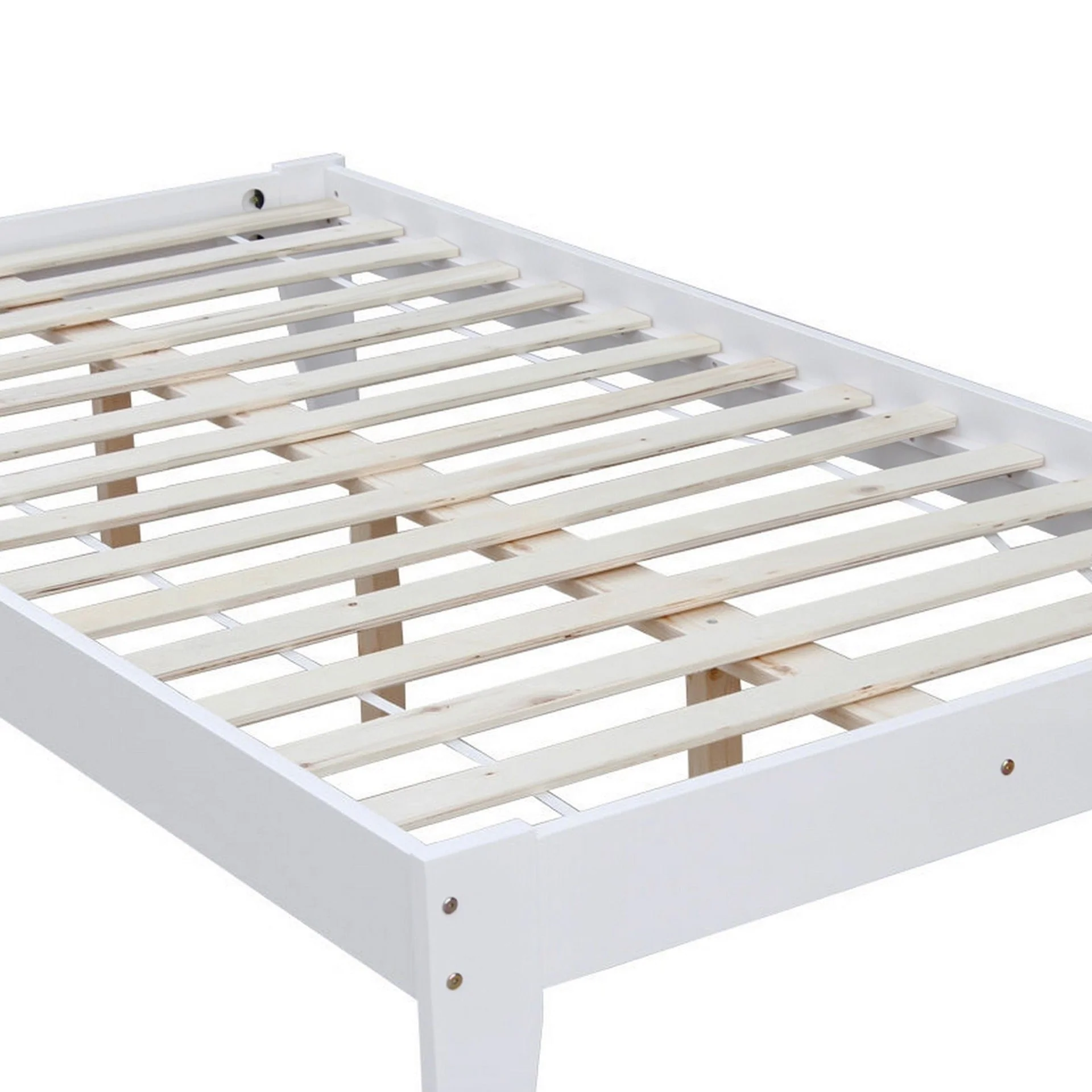 Meri King Single Wooden Bed Frame - White - Image 10