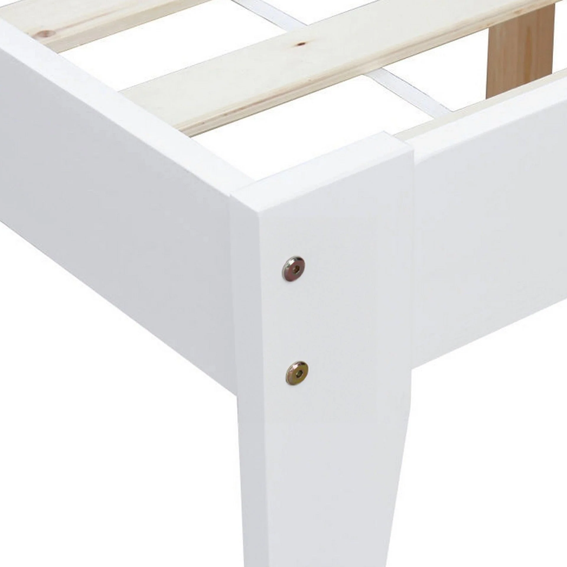 Meri King Single Wooden Bed Frame - White - Image 11
