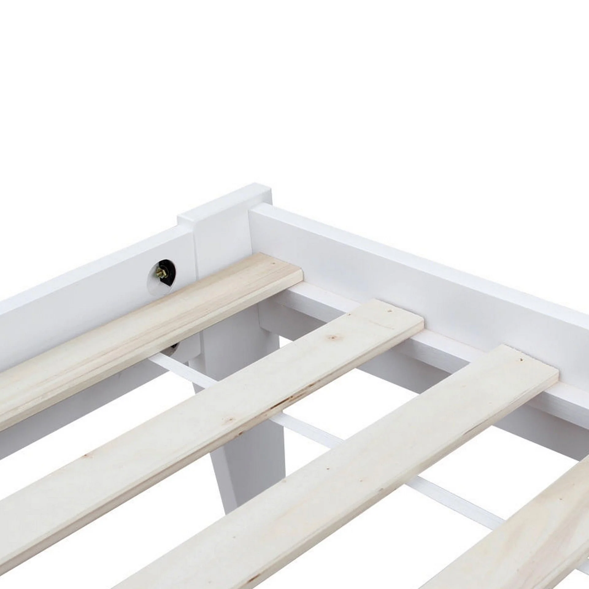 Meri King Single Wooden Bed Frame - White - Image 12