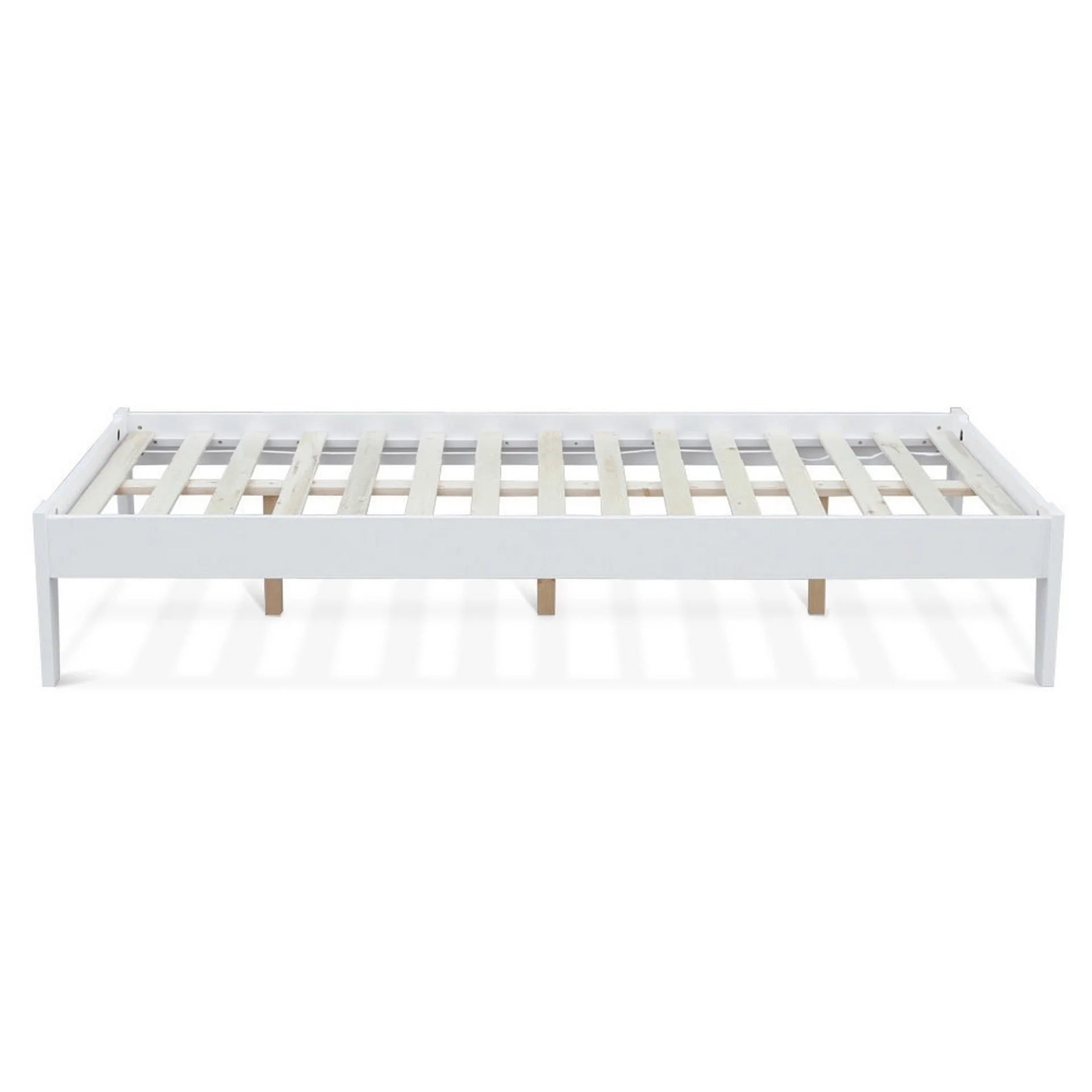 Meri King Single Wooden Bed Frame - White - Image 9