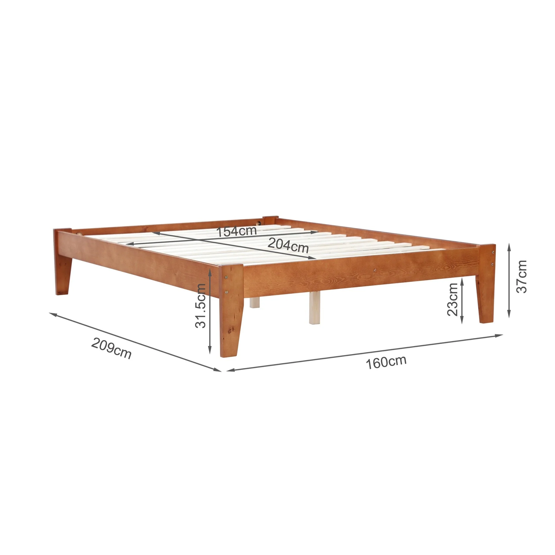 Meri Queen Wooden Bed Frame - Oak - Image 13