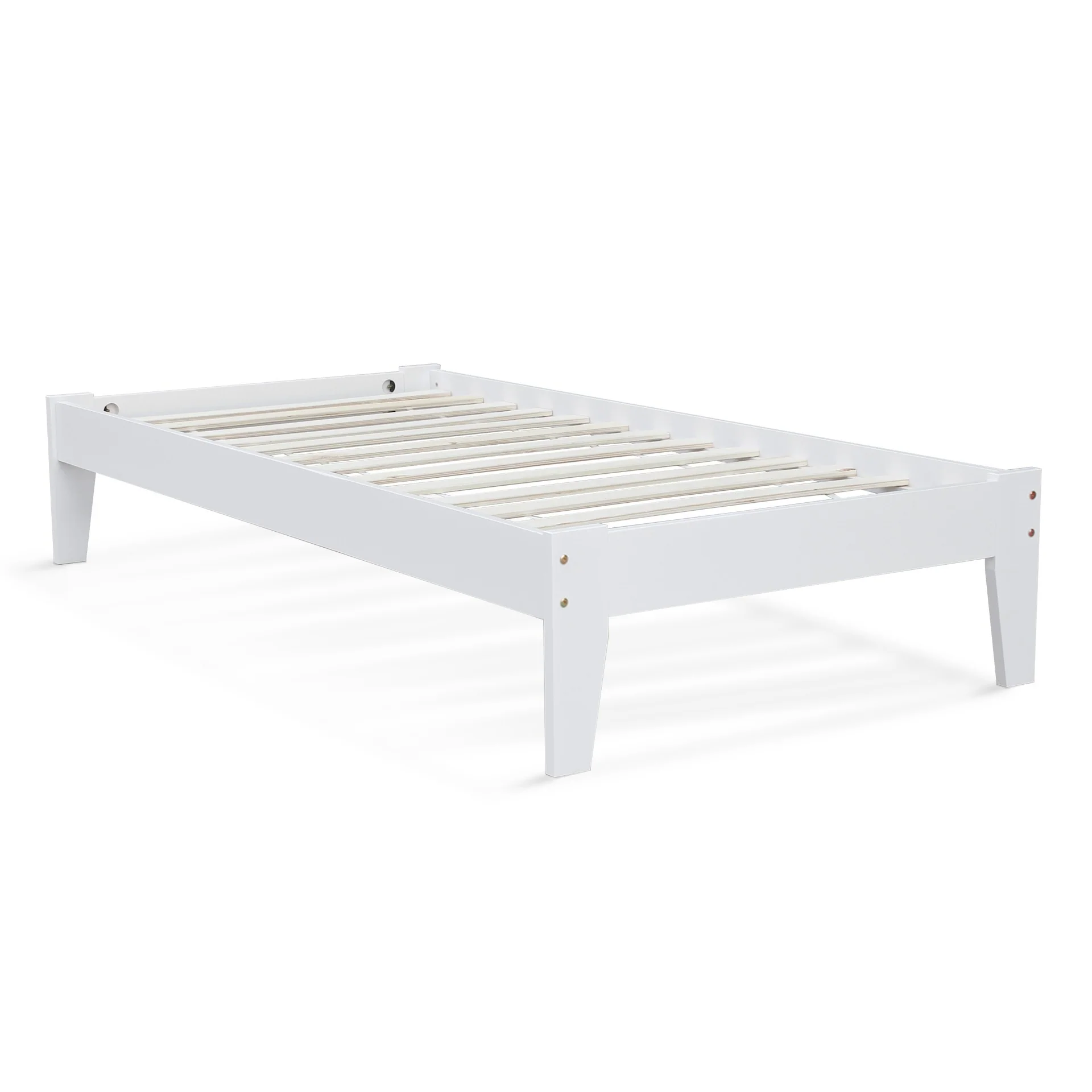 Meri Single Wooden Bed Frame - White - Image 12