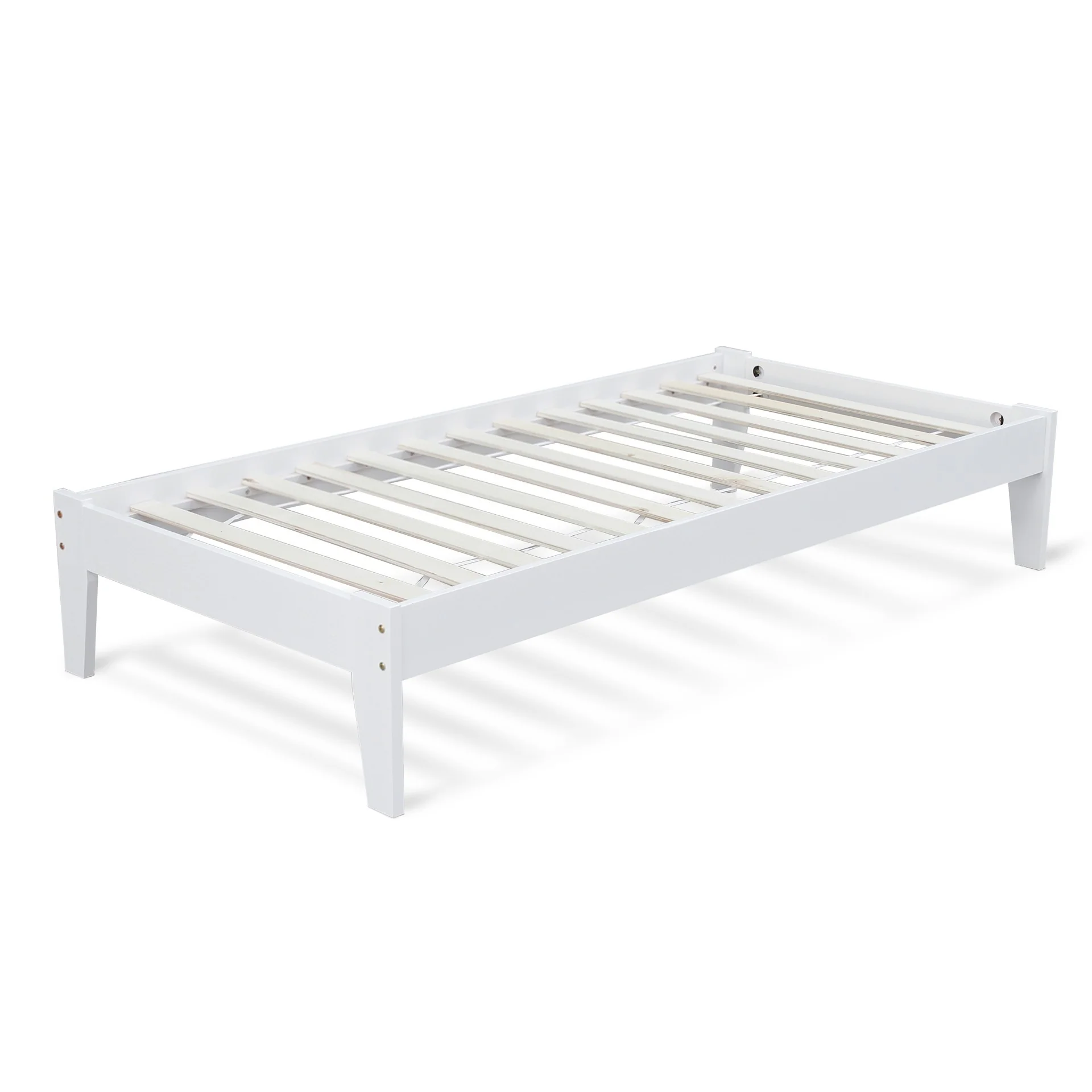 Meri Single Wooden Bed Frame - White - Image 15