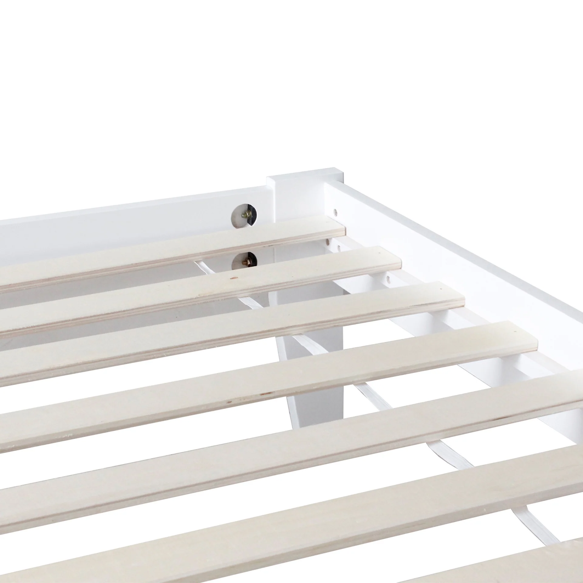Meri Single Wooden Bed Frame - White - Image 17
