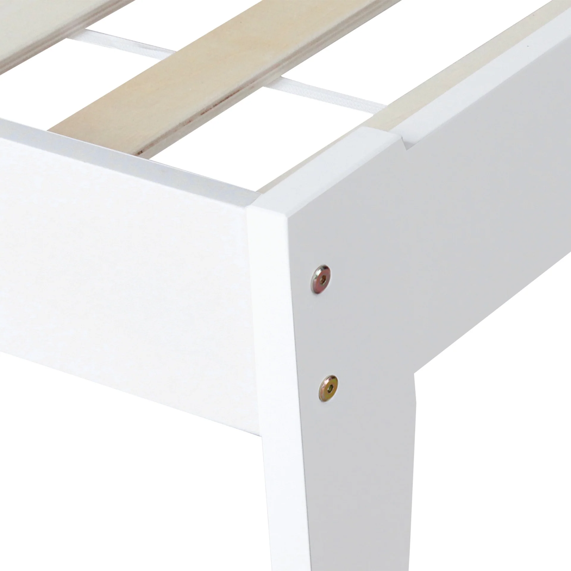 Meri Single Wooden Bed Frame - White - Image 18