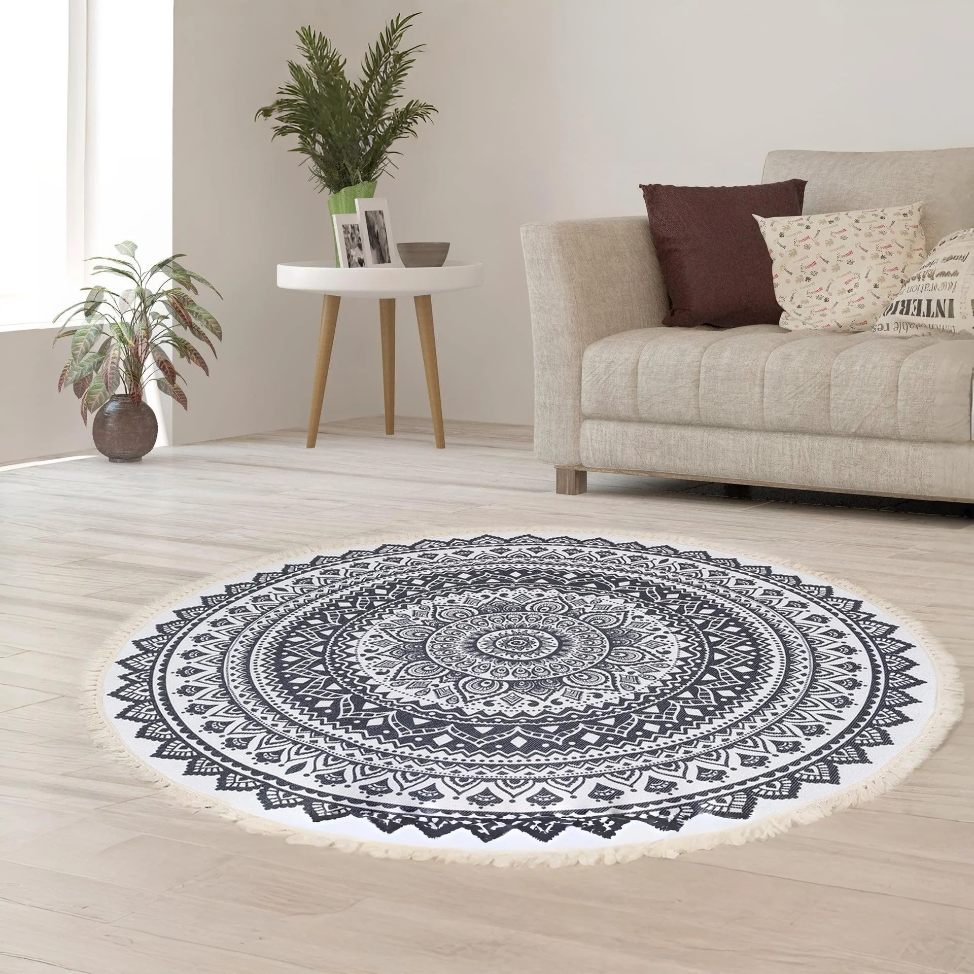 Mersey Bohemian Floor Rug - Black