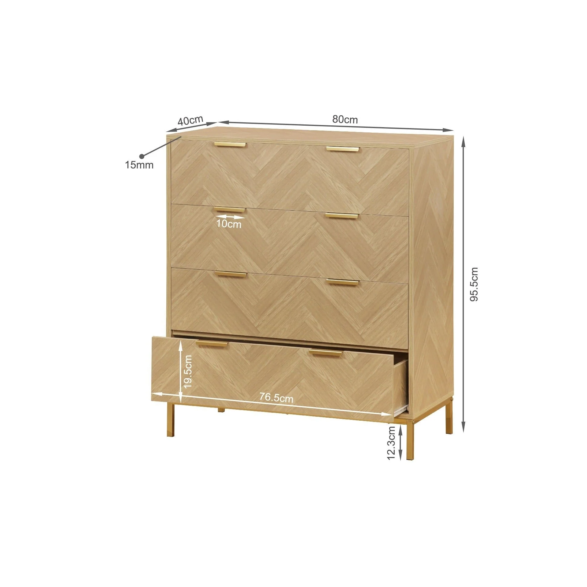 Mesa 4 Drawers Tallboy - Natural - Image 13