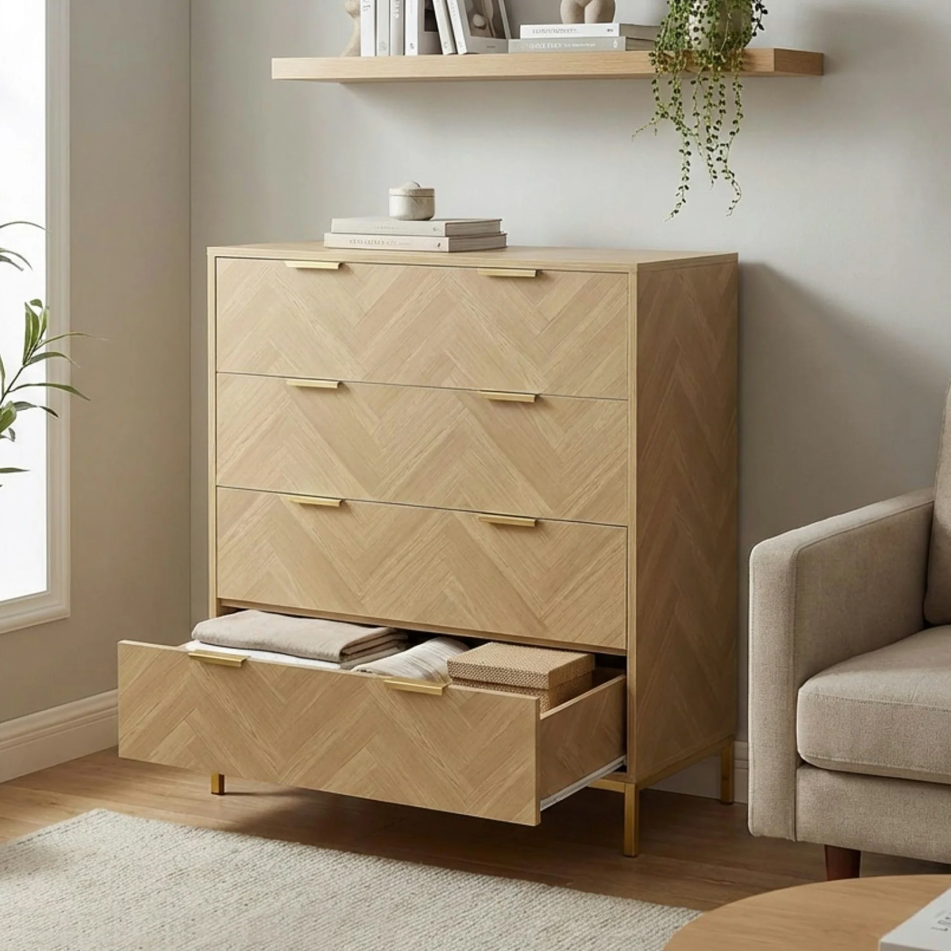 Mesa 4 Drawers Tallboy - Natural - Image 2