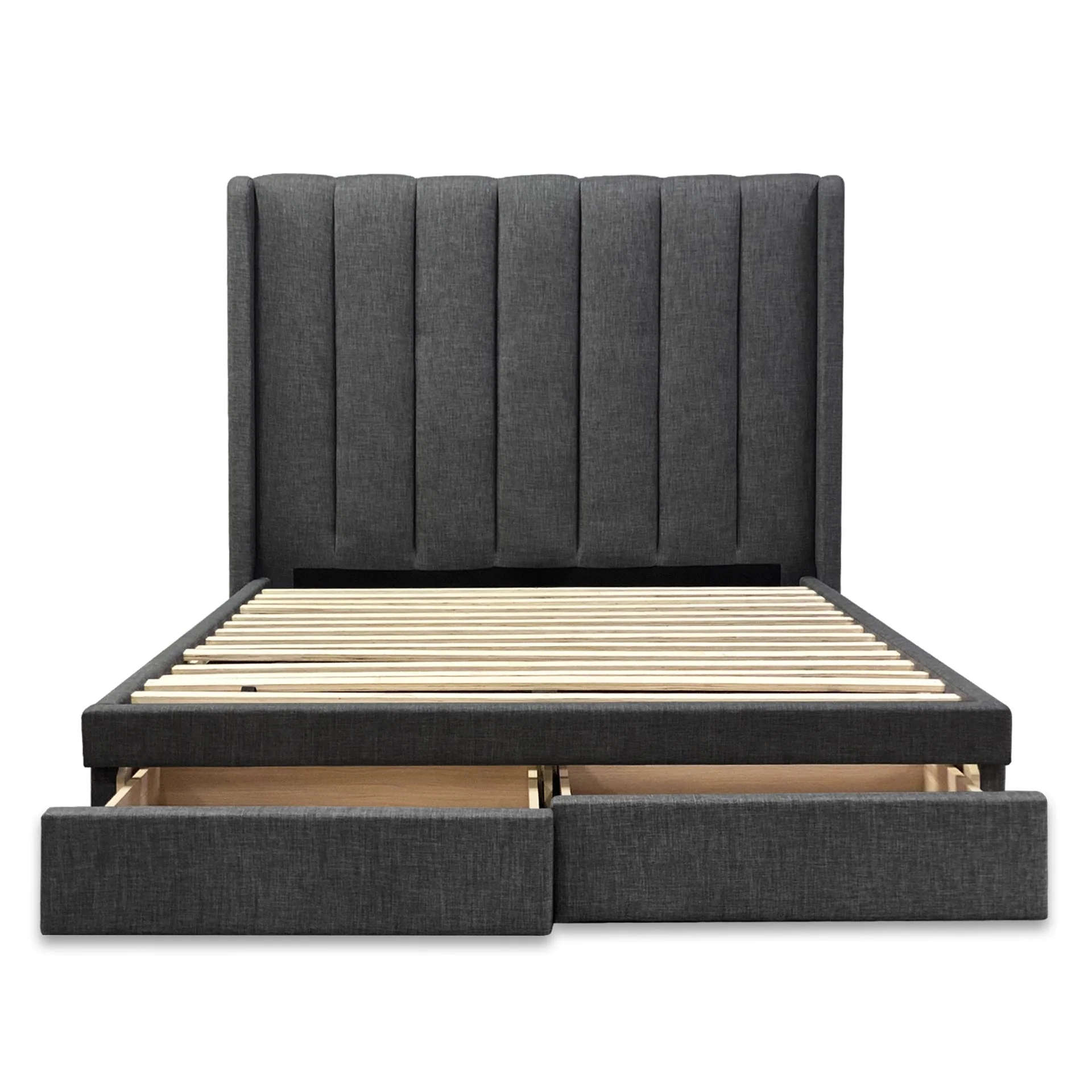 Mestas Queen Bed Frame with Storage - Dark Grey - Image 5