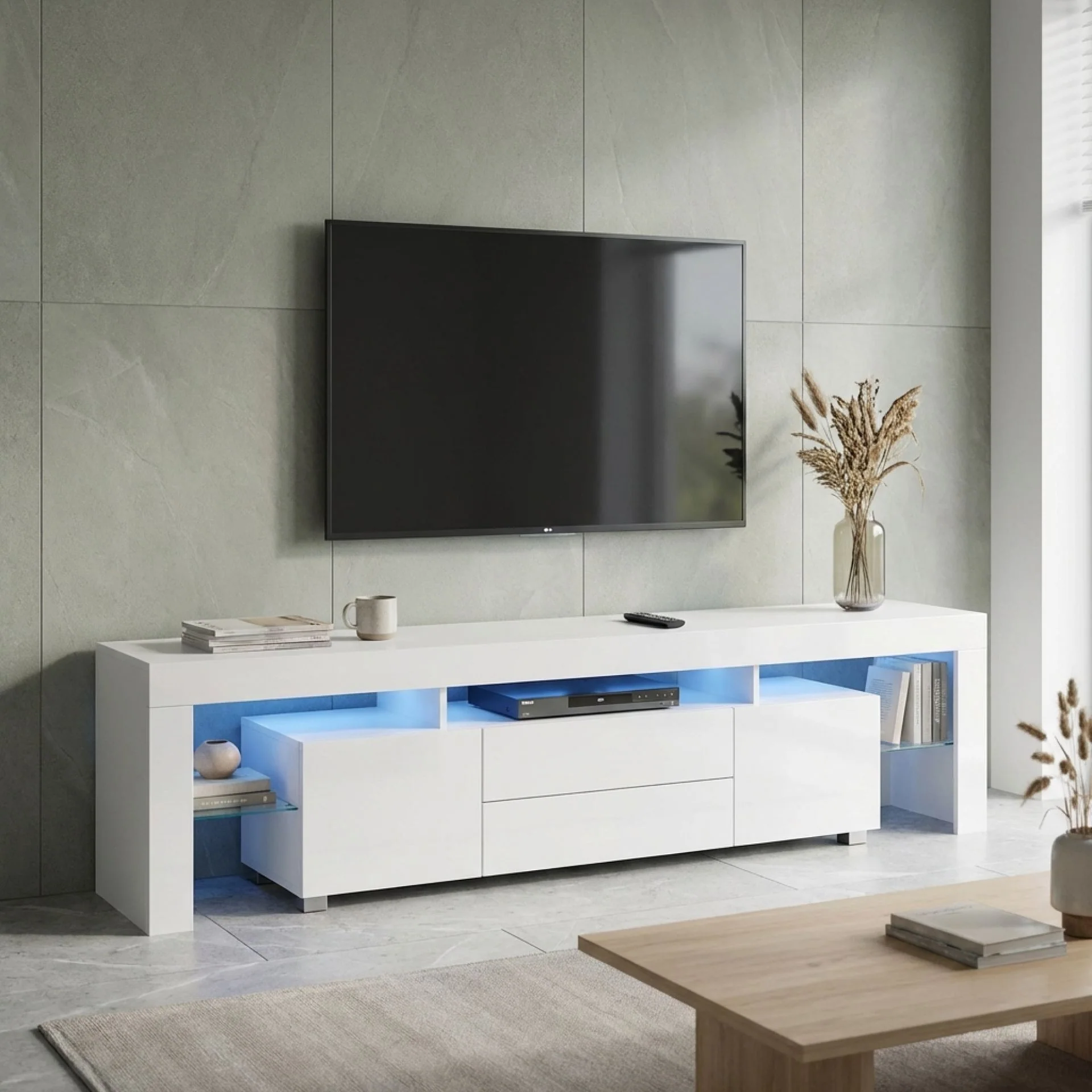 Micco 2m LED Entertainment Unit - White - Image 5