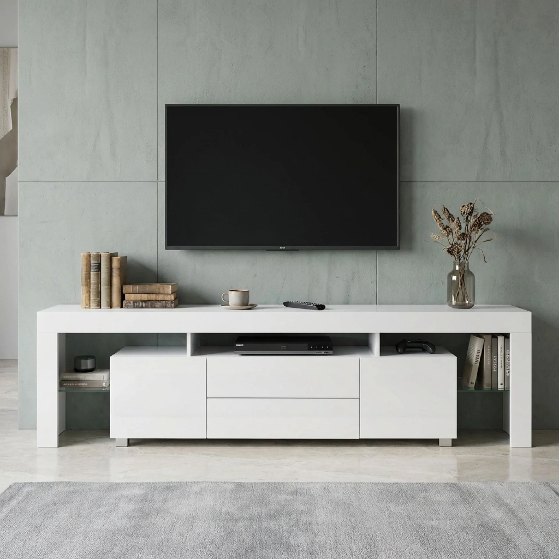 Micco 2m LED Entertainment Unit - White - Image 6
