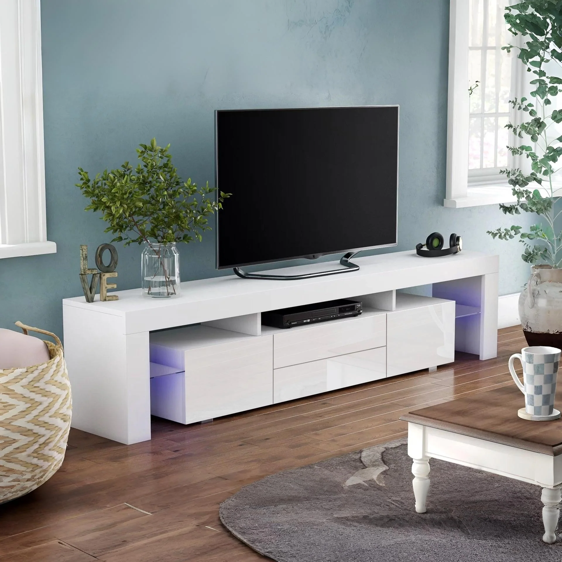 Micco 2m LED Entertainment Unit - White - Image 7