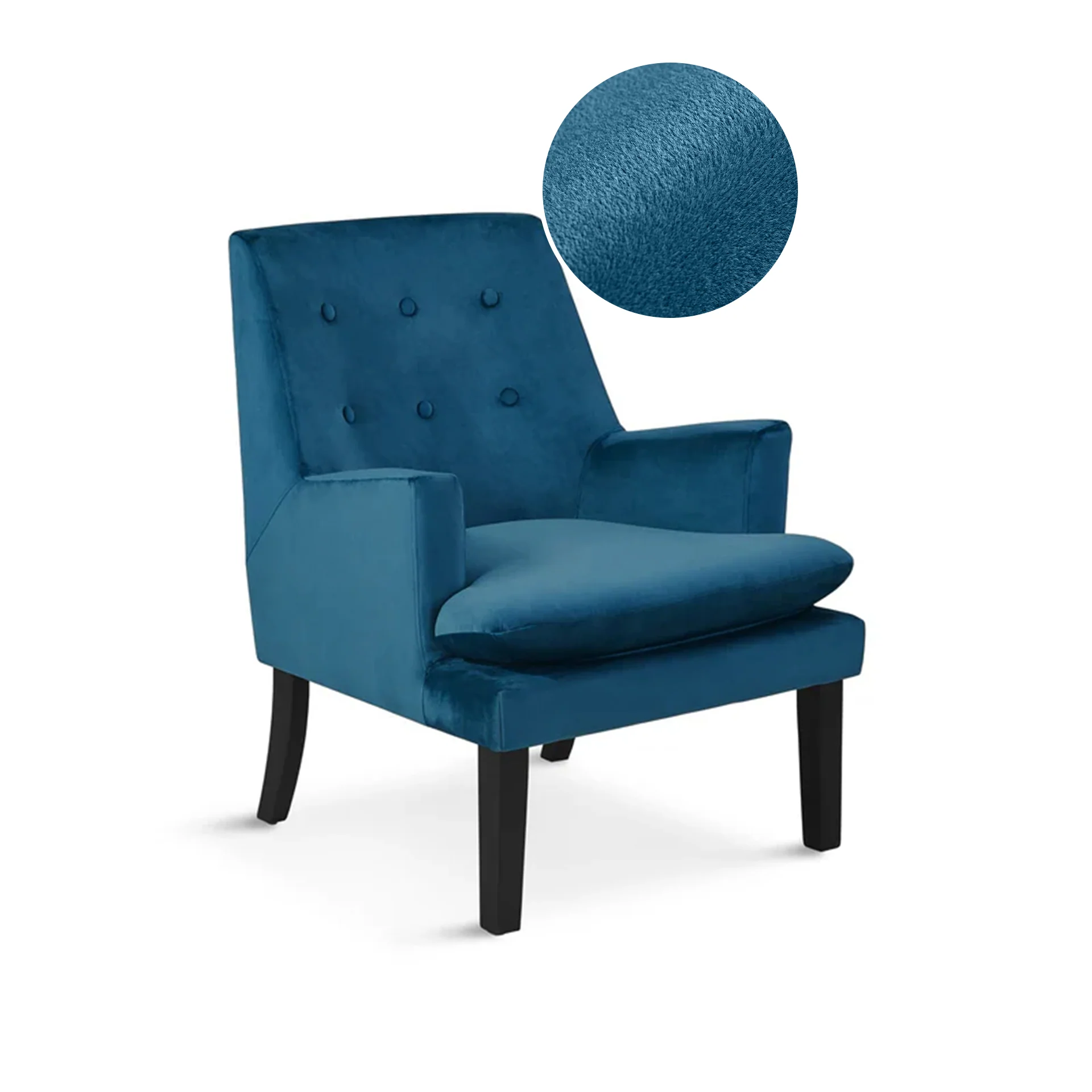 Mila Velvet Armchair - Blue - Image 6