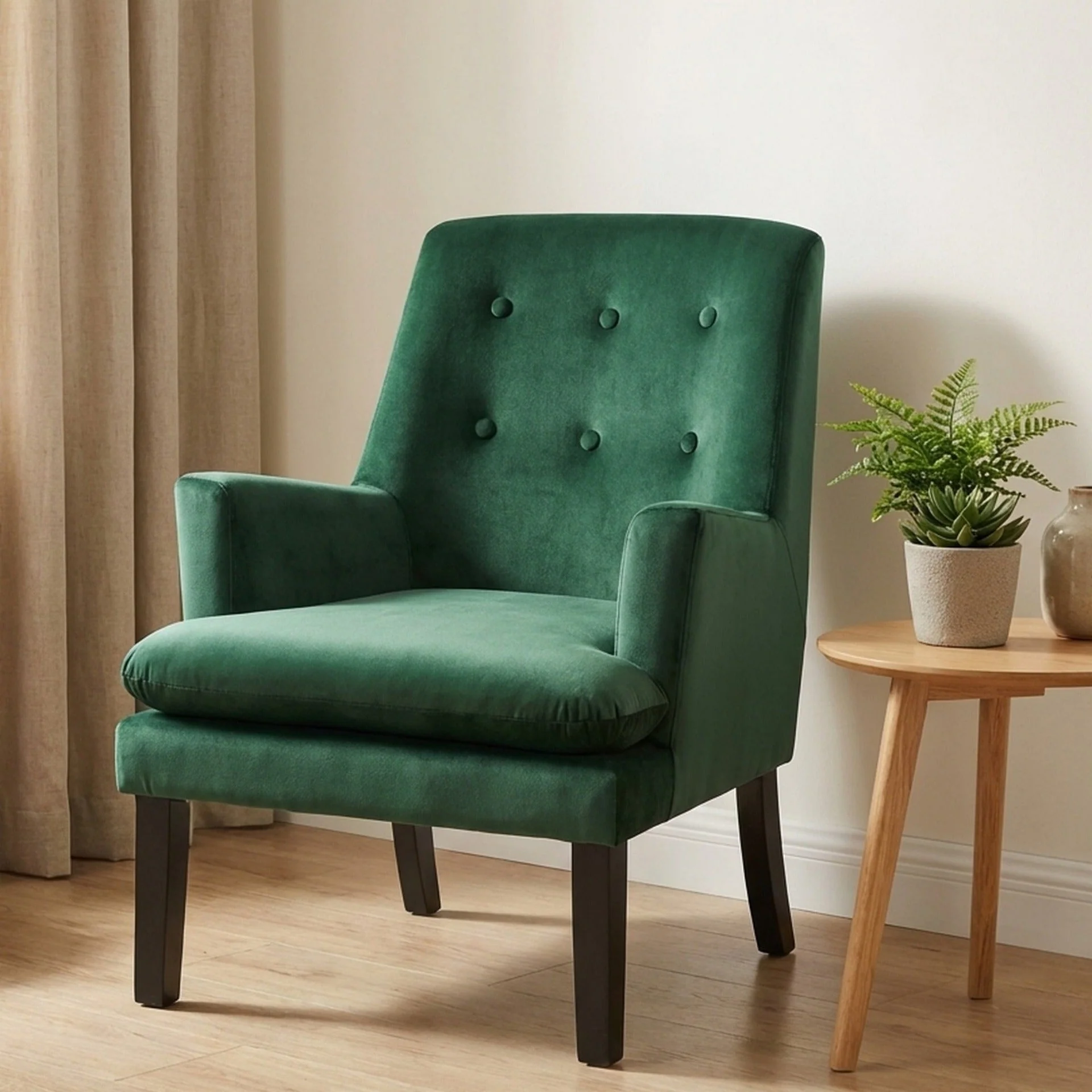 Mila Velvet Armchair - Green