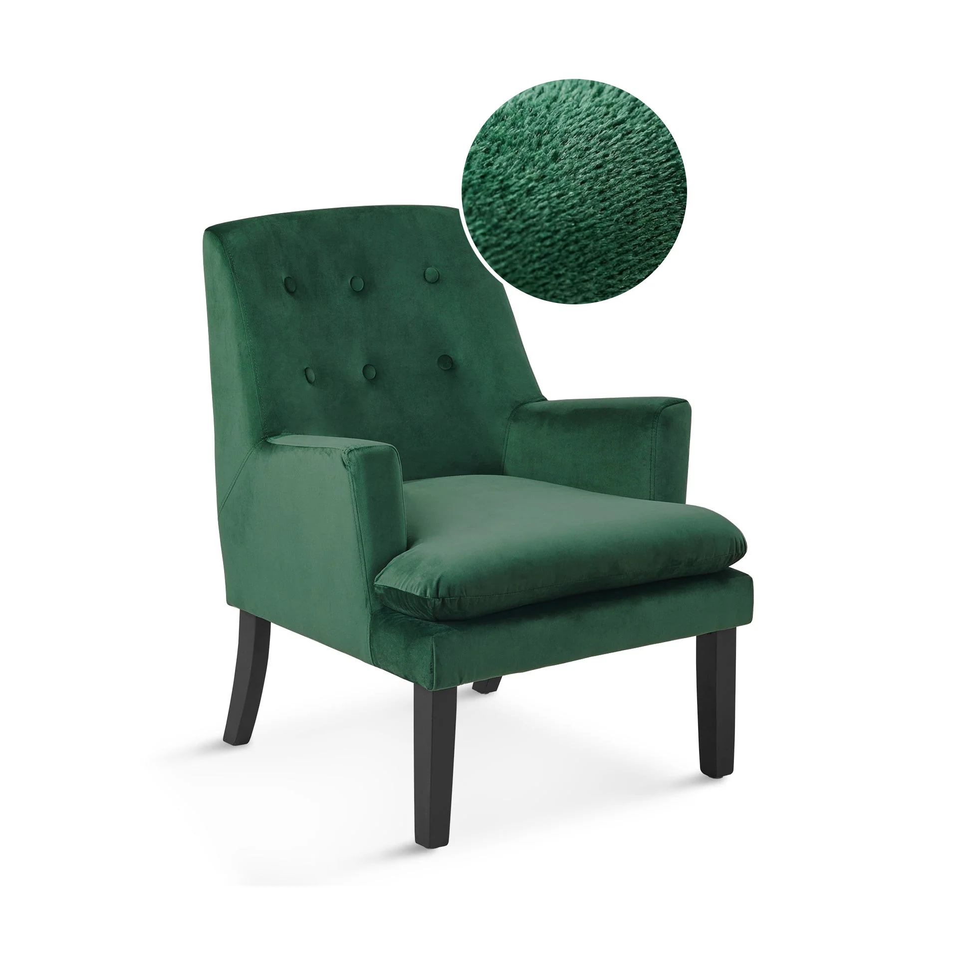 Mila Velvet Armchair - Green - Image 5