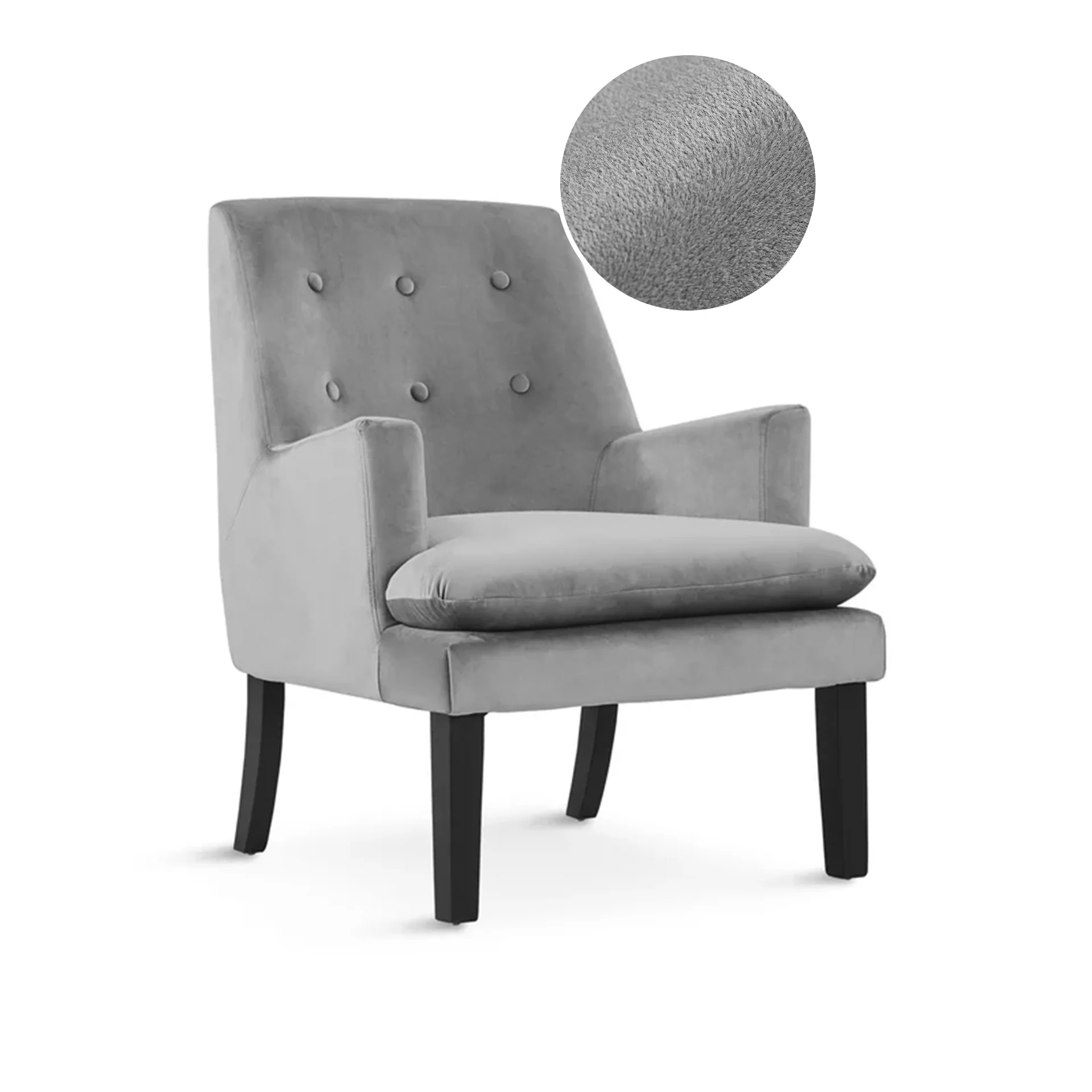 Mila Velvet Arm Chair - Grey - Image 5