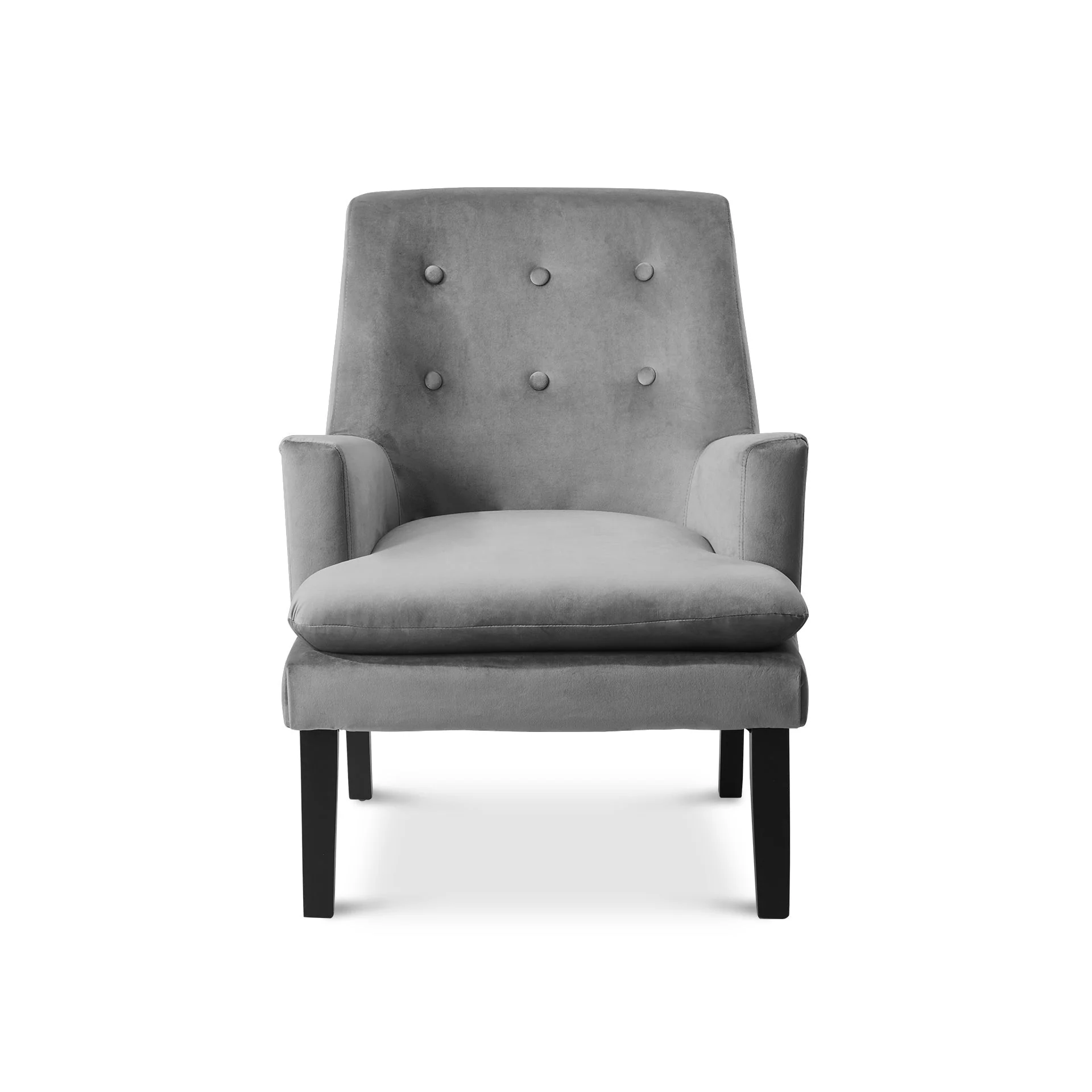 Mila Velvet Arm Chair - Grey - Image 6