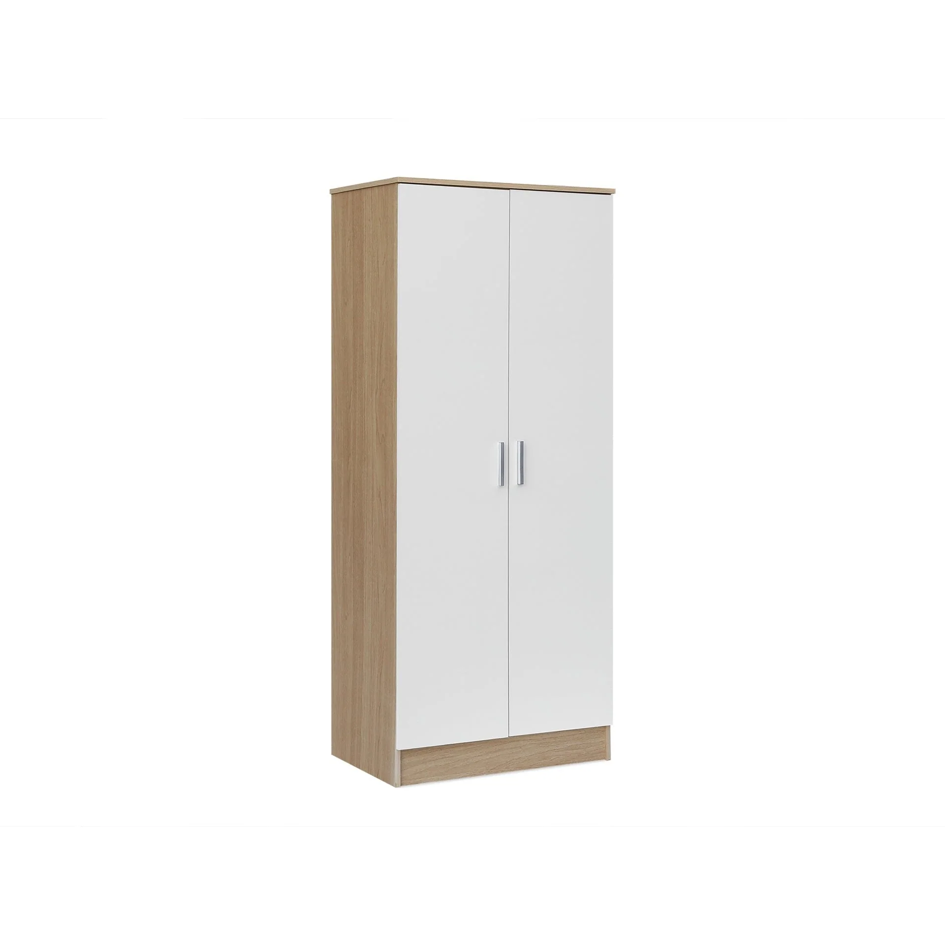 Miller 2 Door Wardrobe - Light Teak + White - Image 4