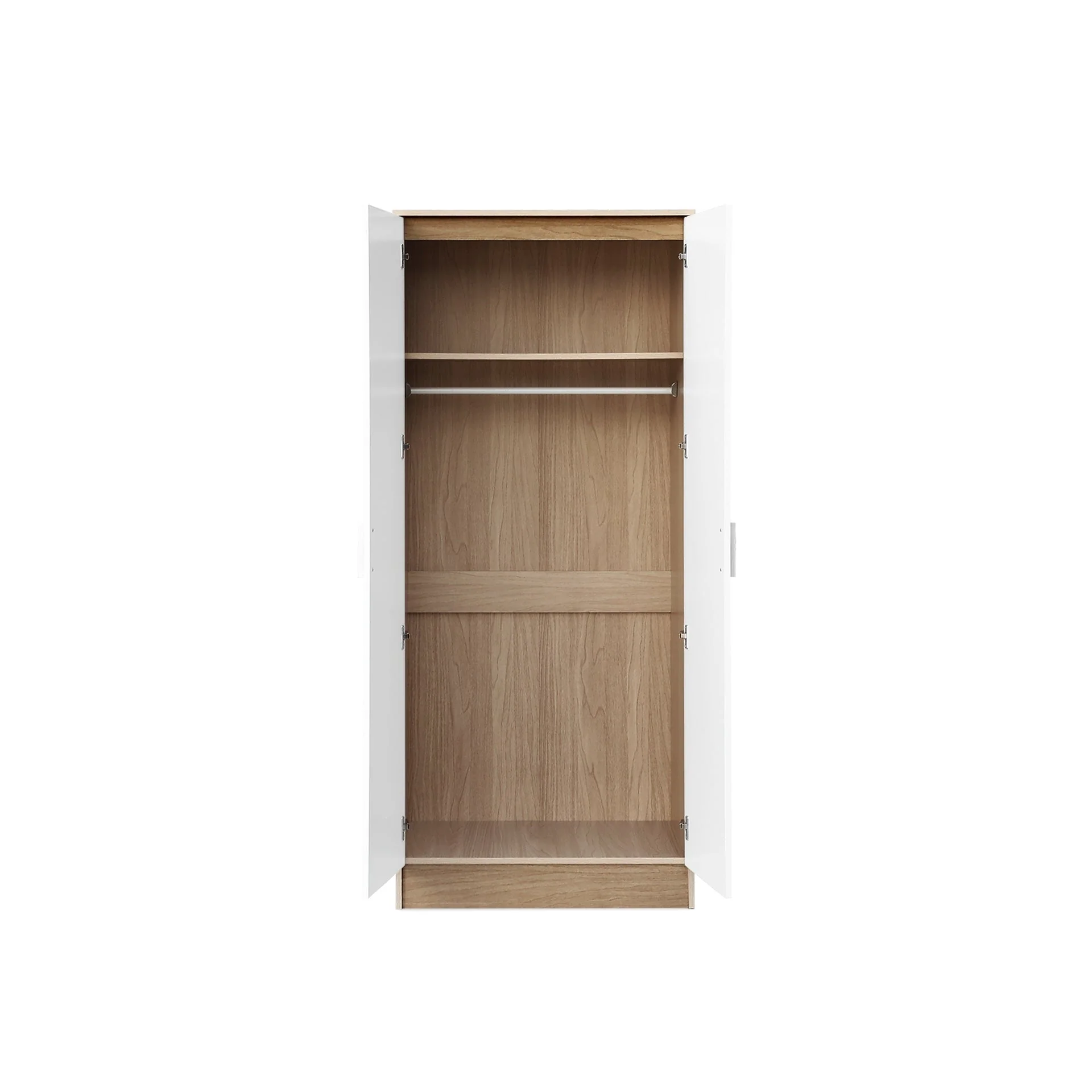 Miller 2 Door Wardrobe - Light Teak + White - Image 6