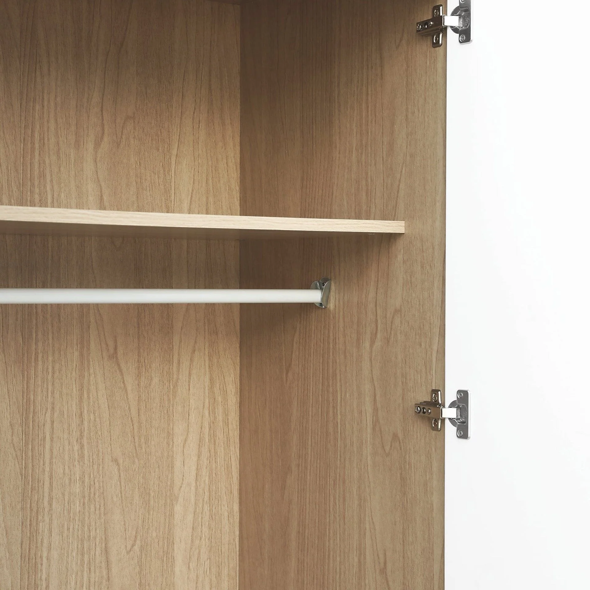 Miller 2 Door Wardrobe - Light Teak + White - Image 7