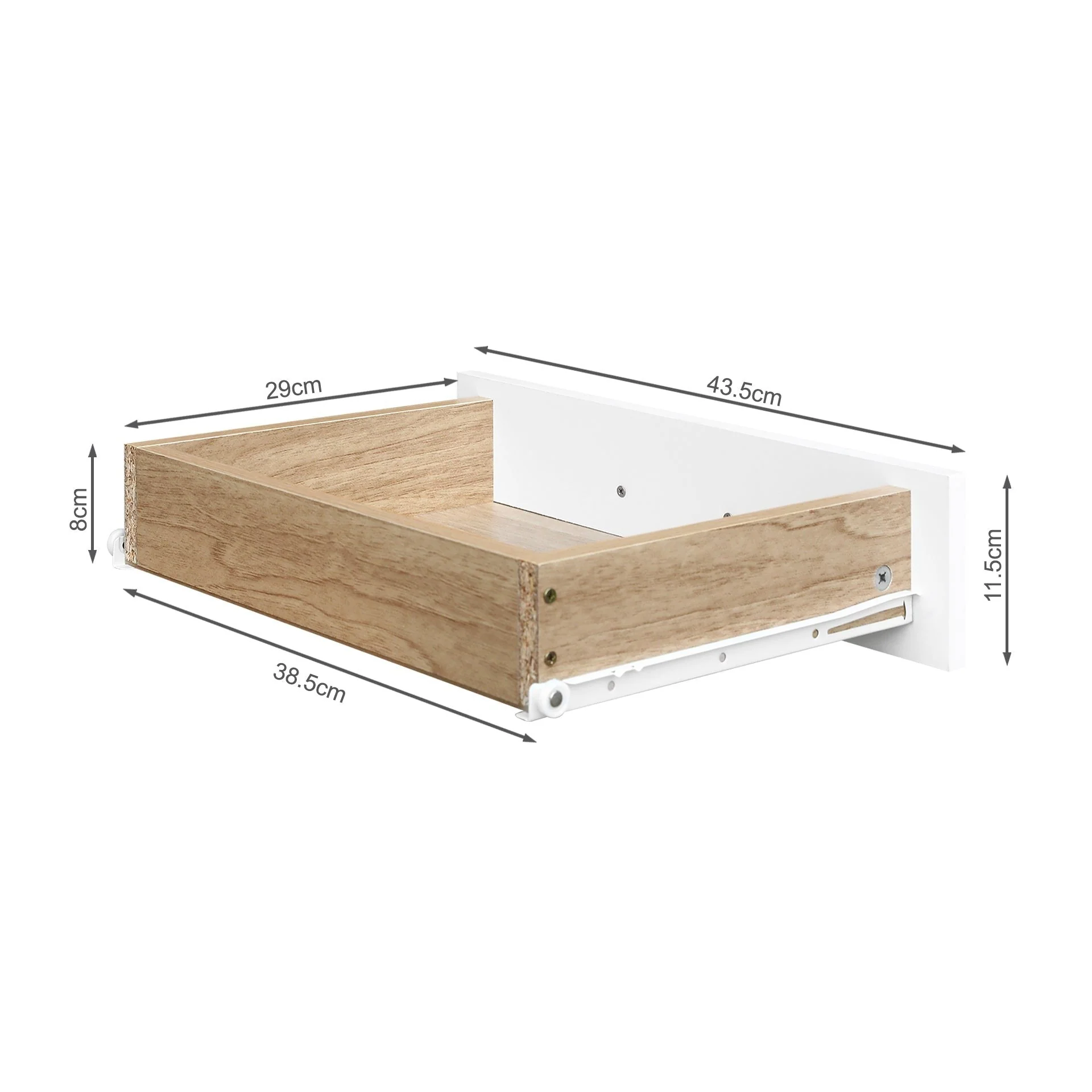 Miller Bedside Table - Light Teak + White - Image 13