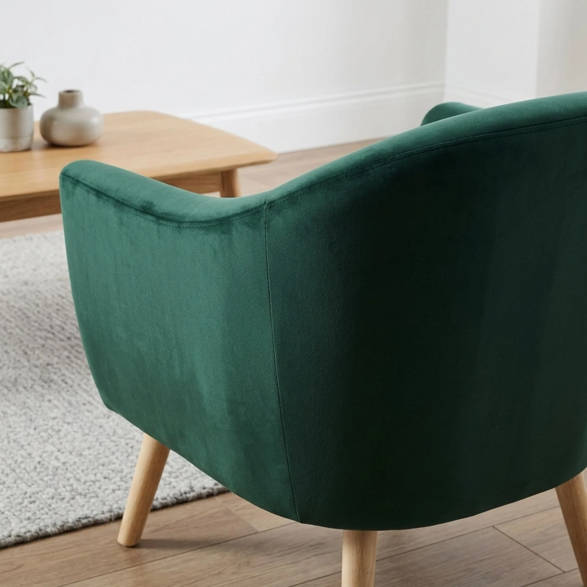 Millo Velvet Armchair - Dark Green - Image 6