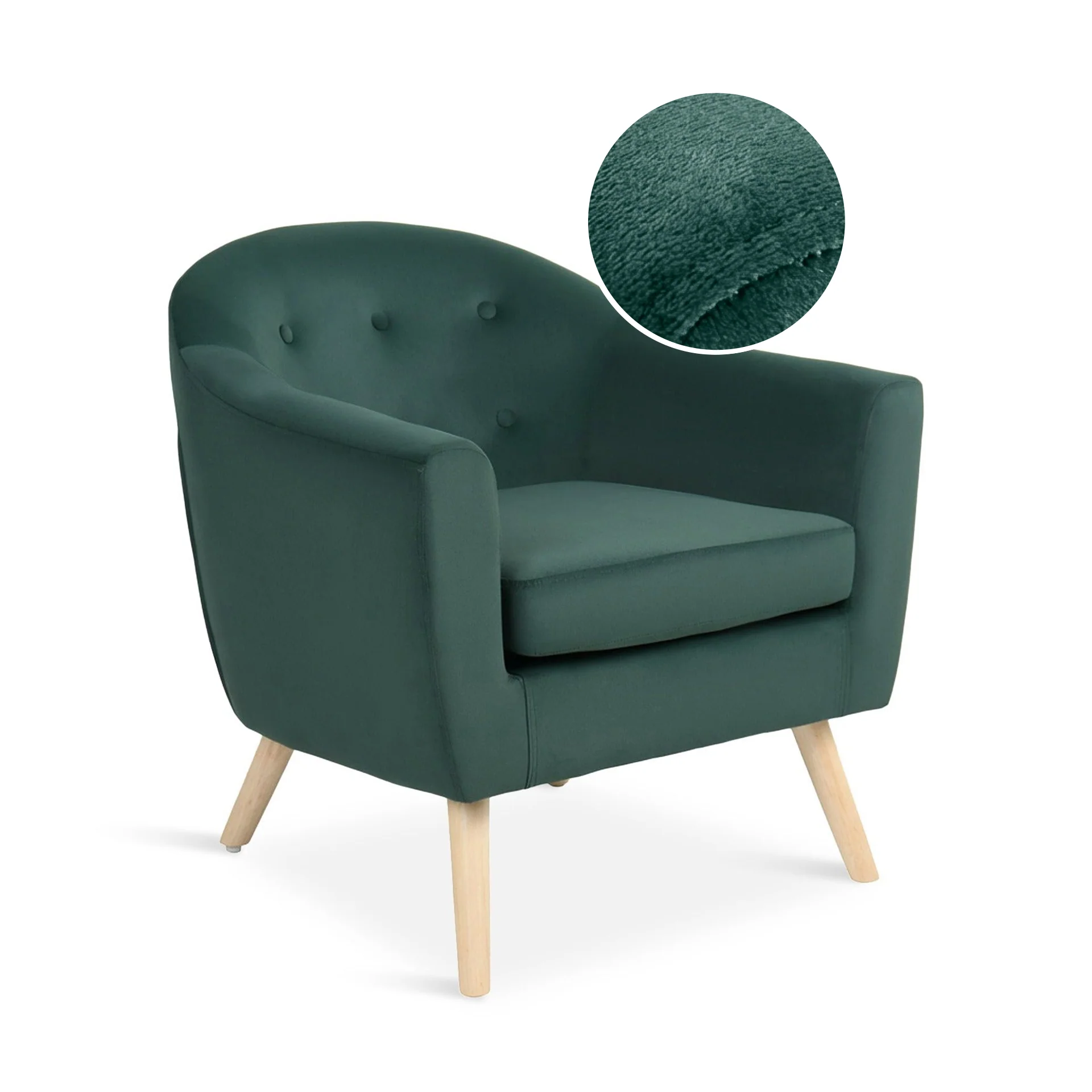Millo Velvet Armchair - Dark Green - Image 8