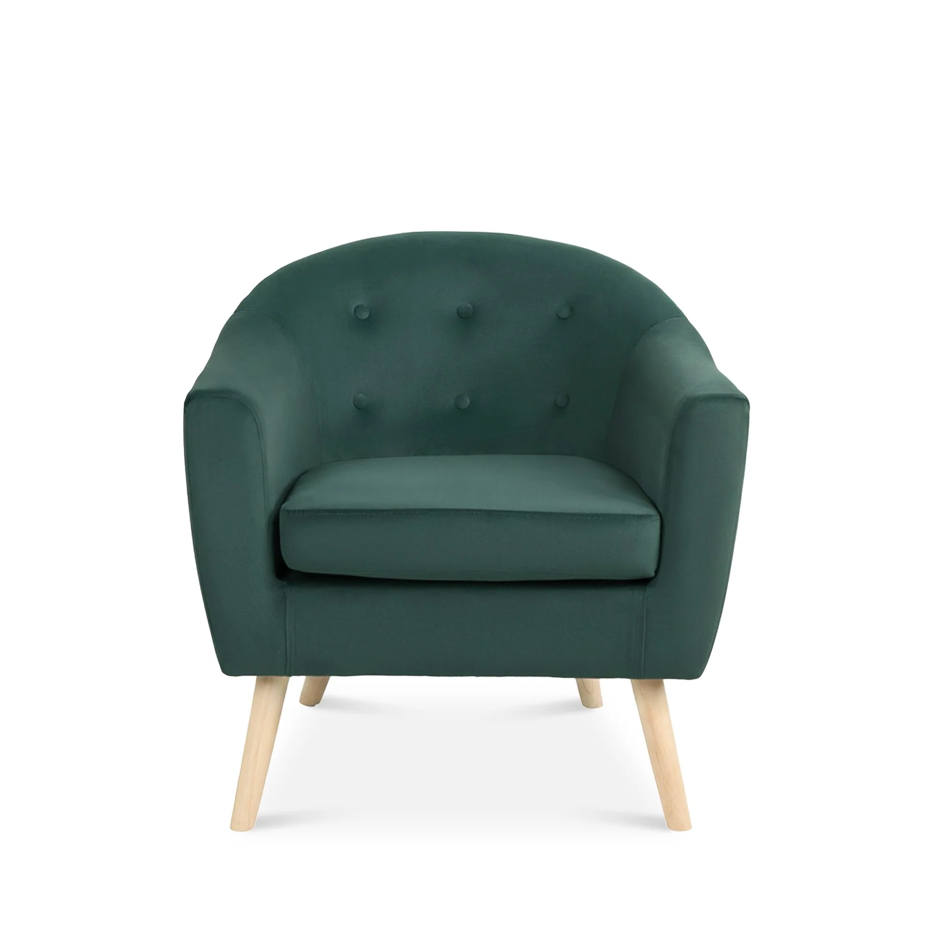 Millo Velvet Armchair - Dark Green - Image 9