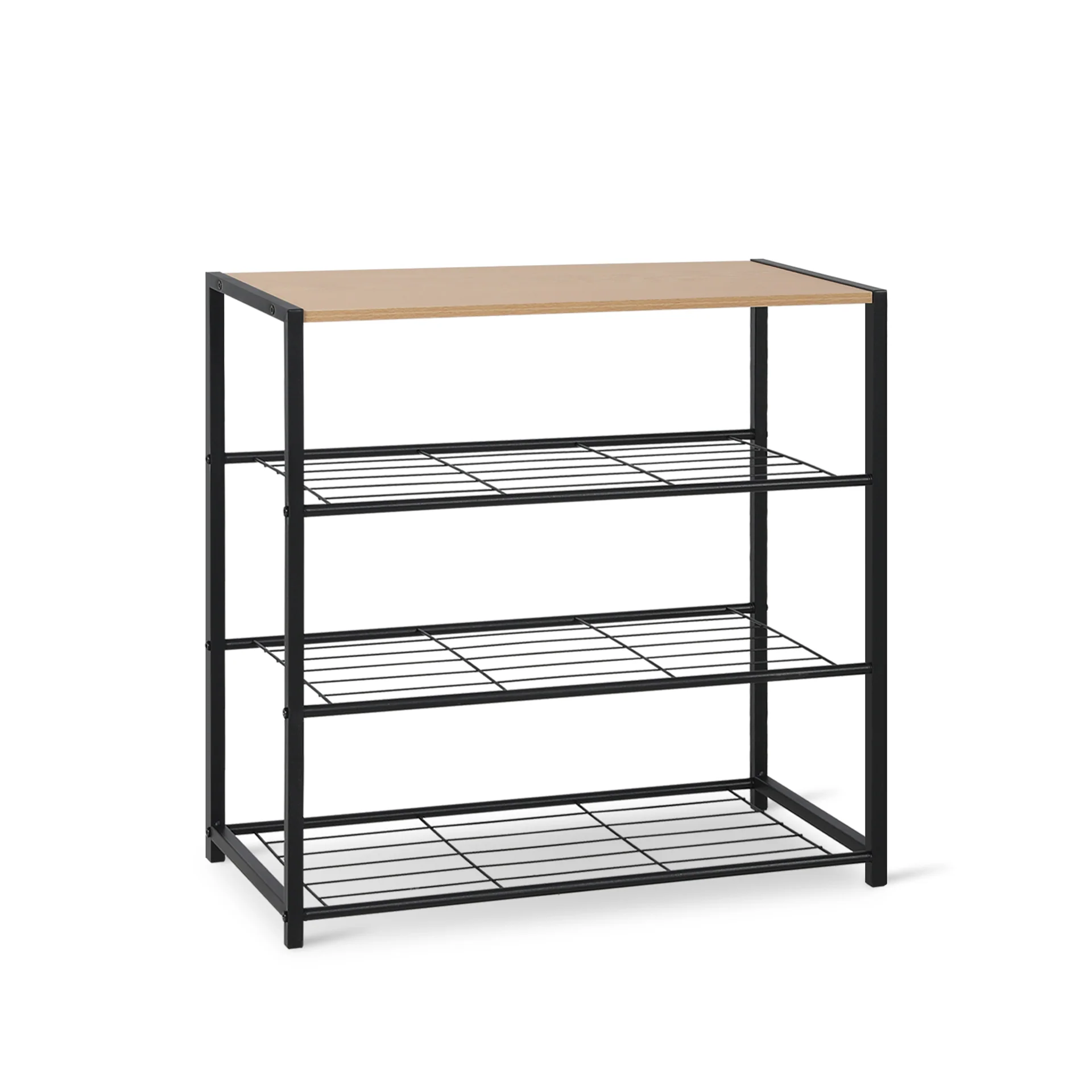 Milton 4 Tier Storage Shelf - Maple + Black - Image 6