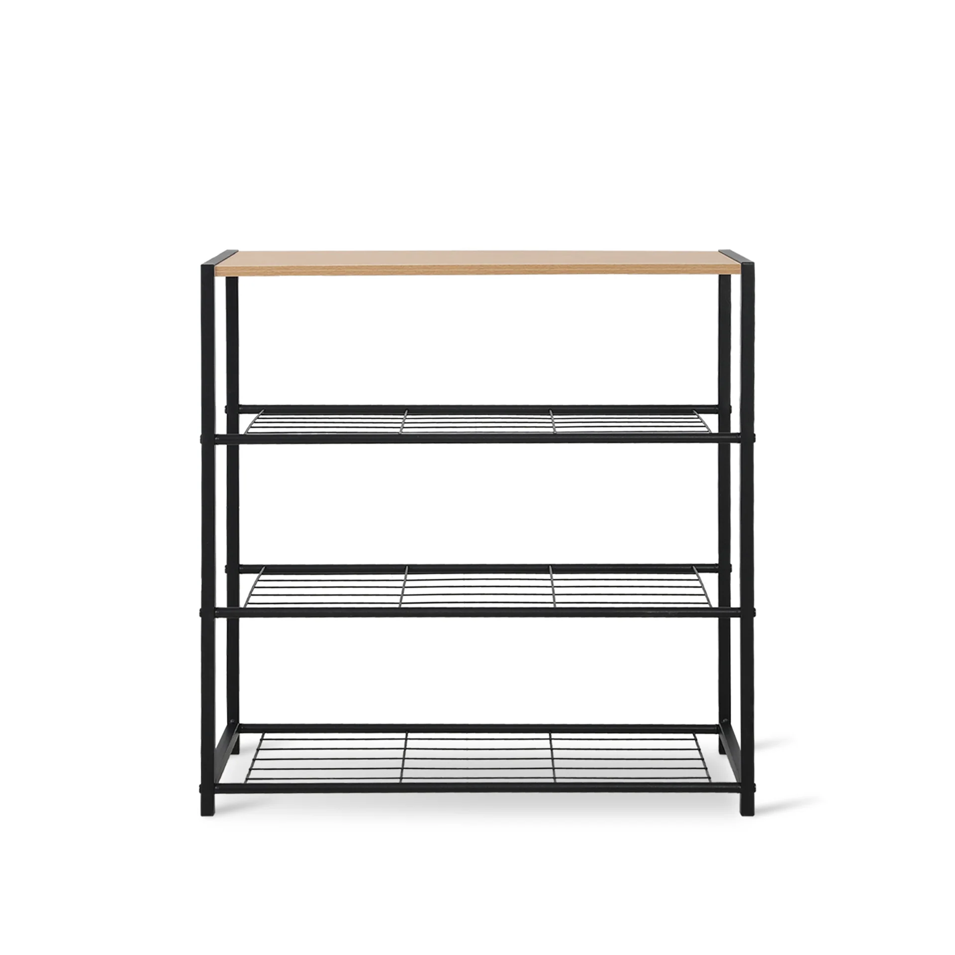 Milton 4 Tier Storage Shelf - Maple + Black - Image 7