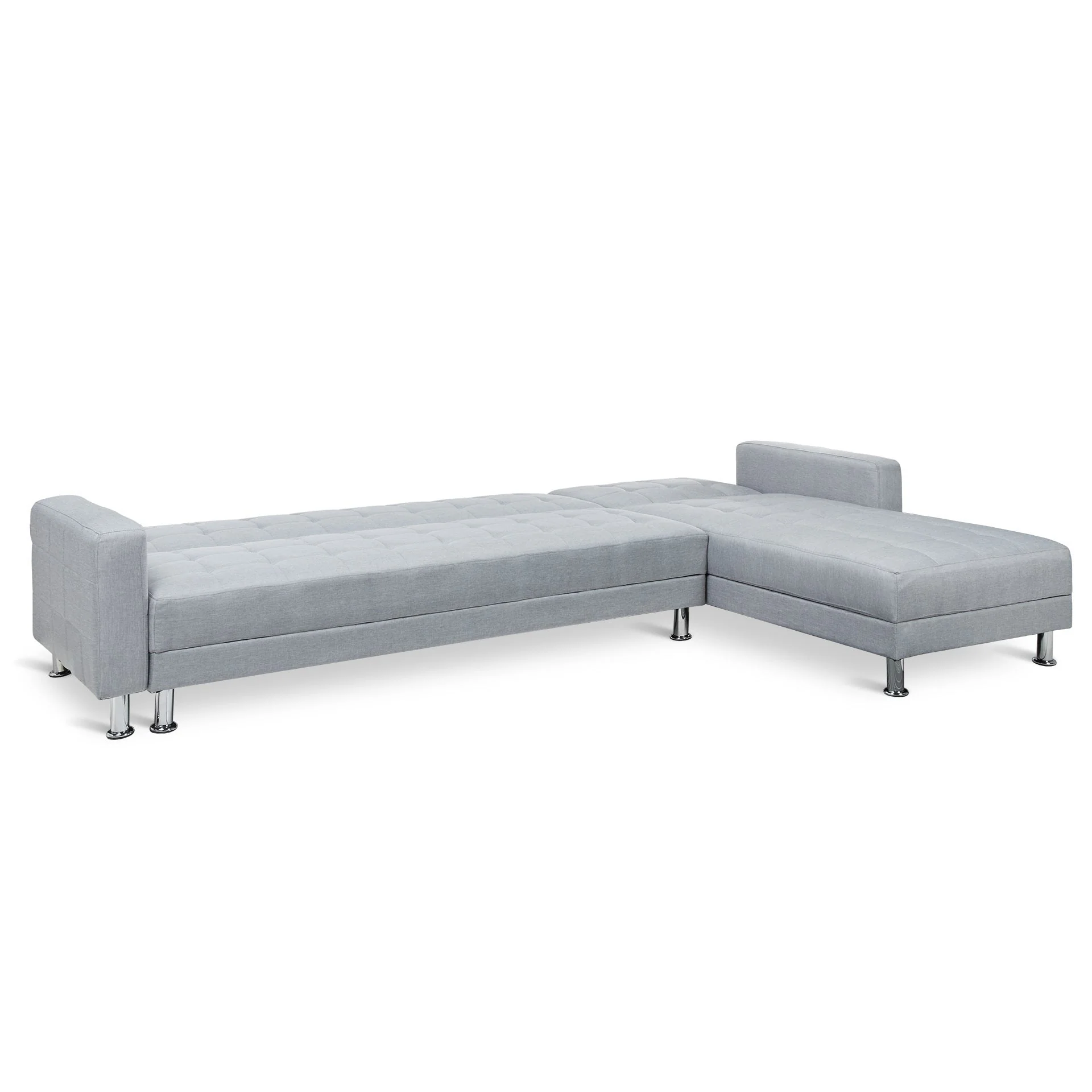 Minnesota 5 Seater Sofa Bed Futon with Chaise - Grey - Image 10